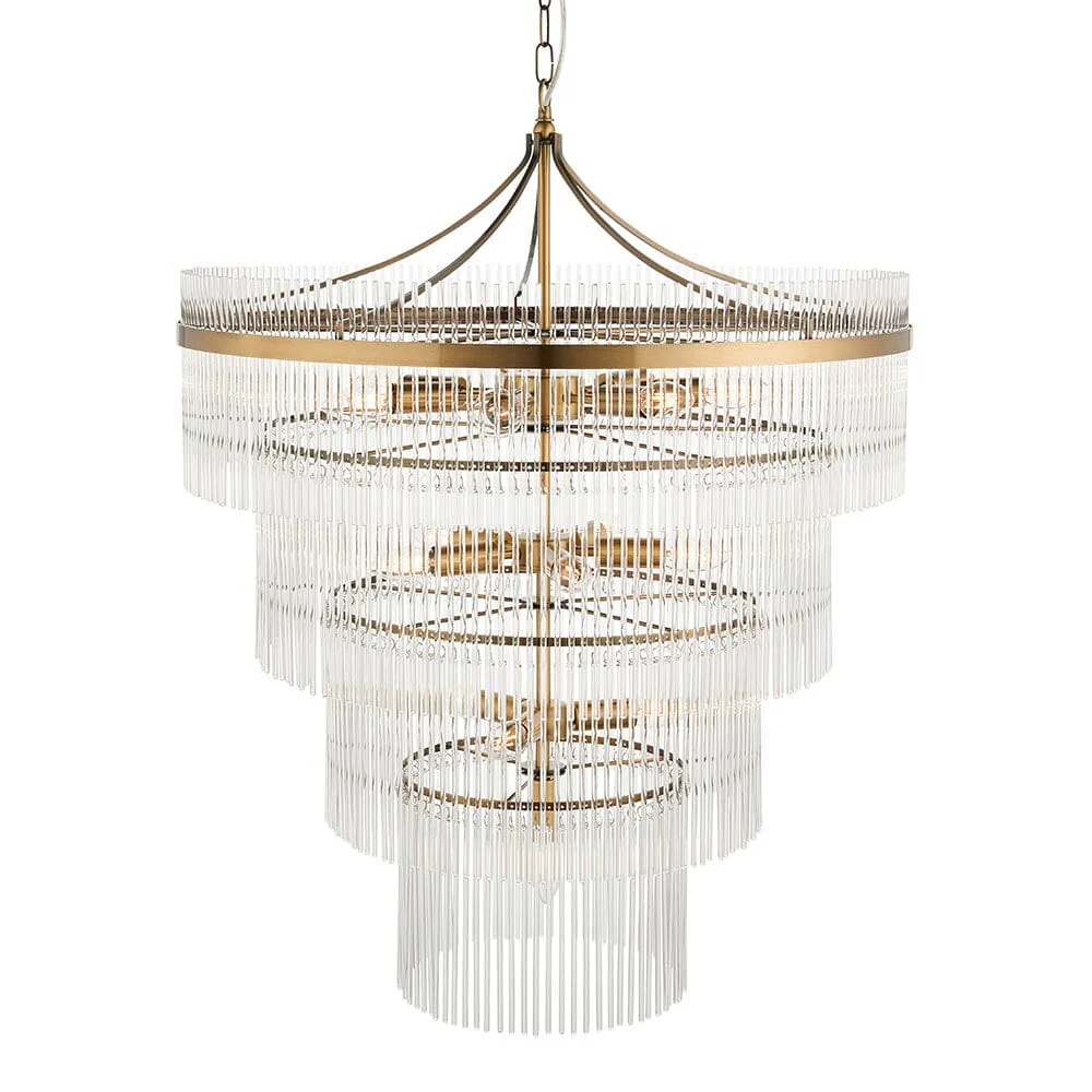 Abella Large Light Gold 16 Light Tiered Pendant Ceiling Light - Image 3