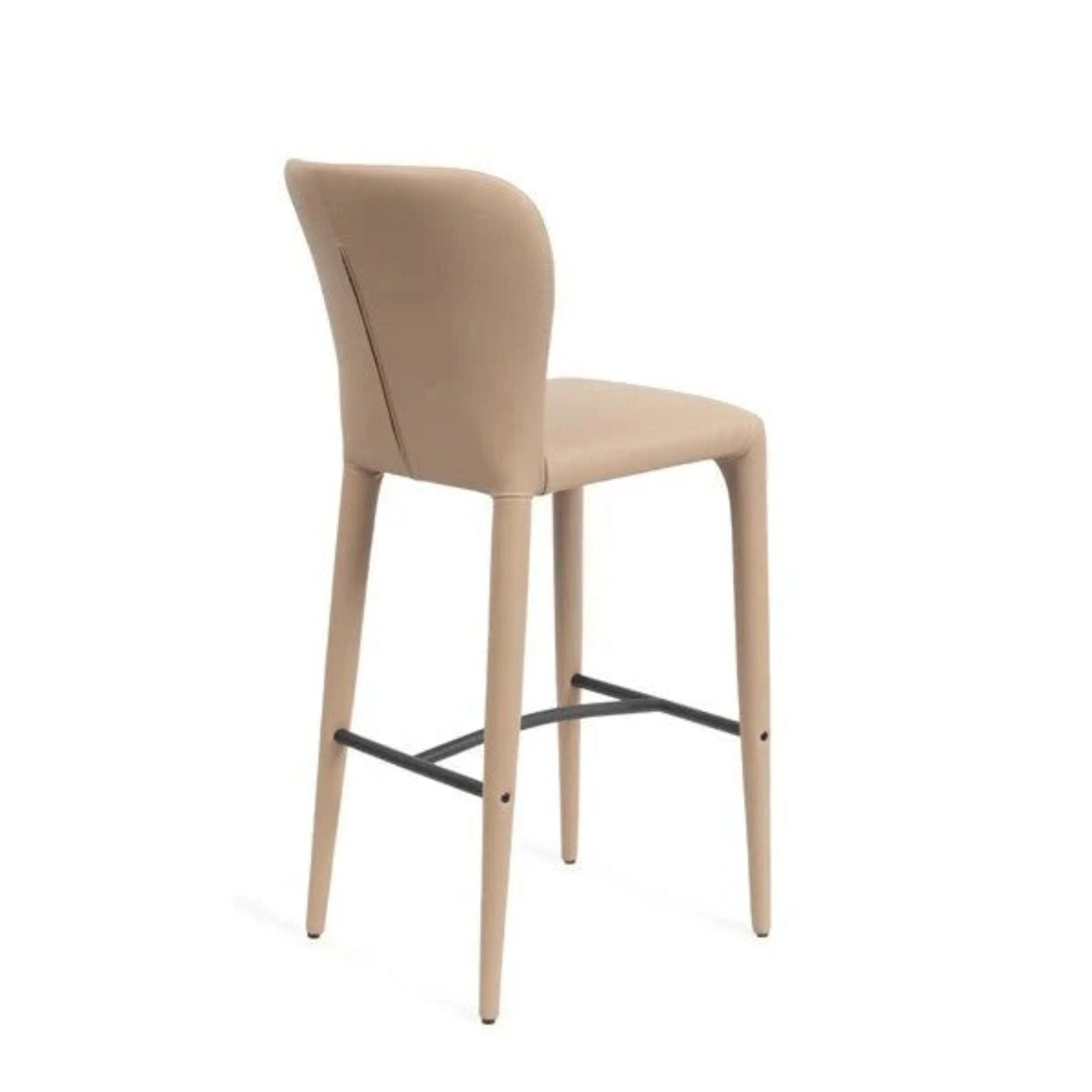 Amias Beige Leather Bar Stool - Image 4
