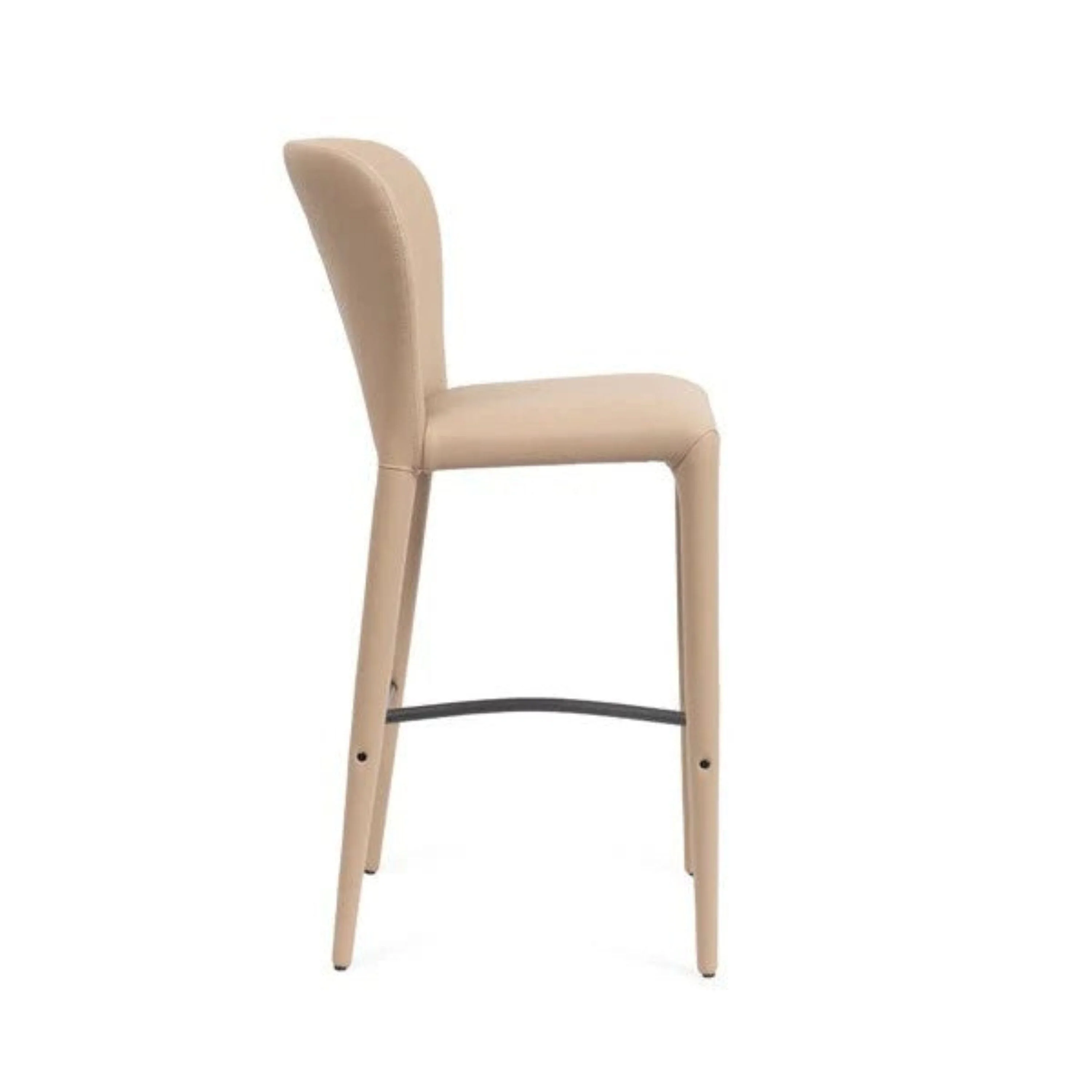 Amias Beige Leather Bar Stool - Image 5