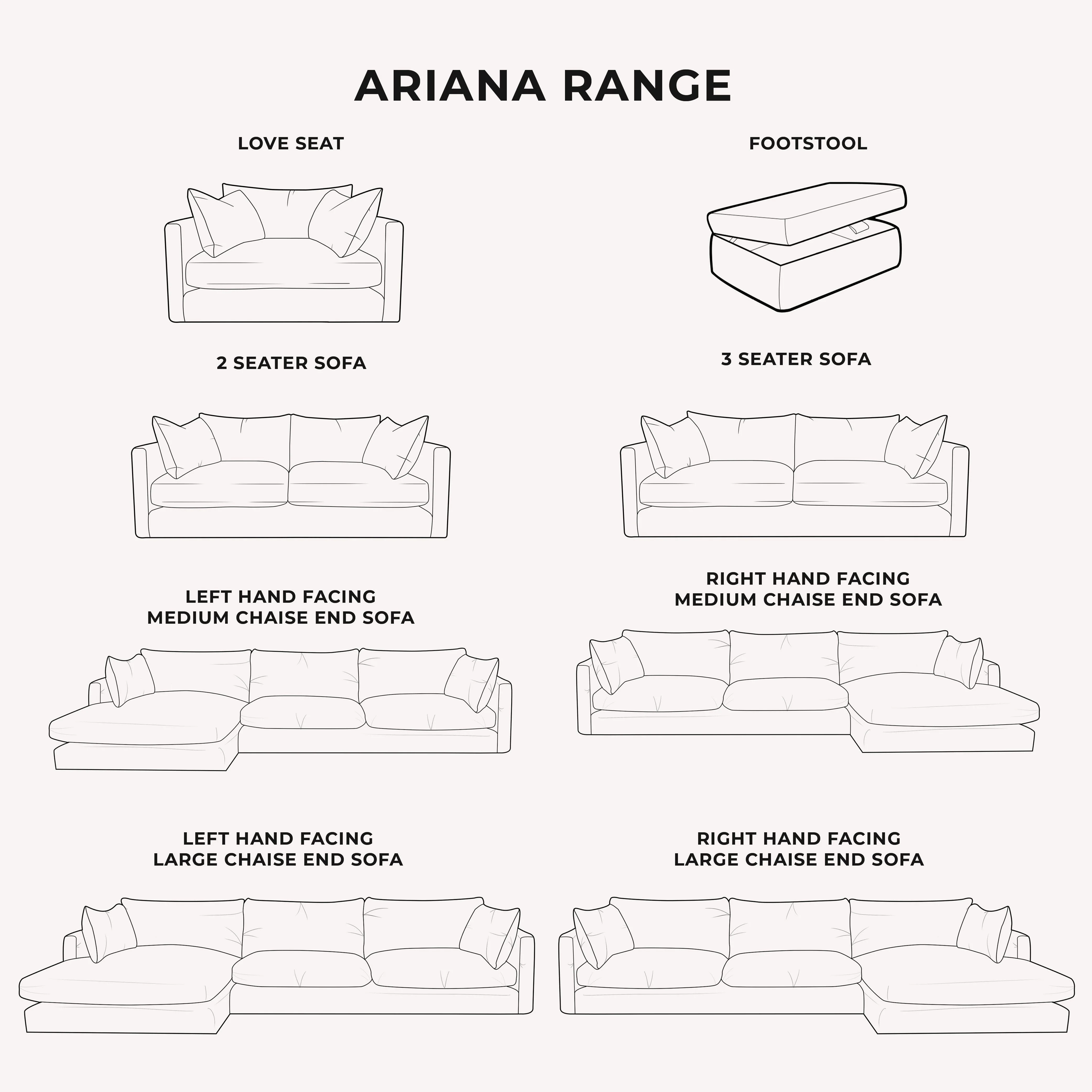 Ariana Cream Velvet Sofa Range - Image 11
