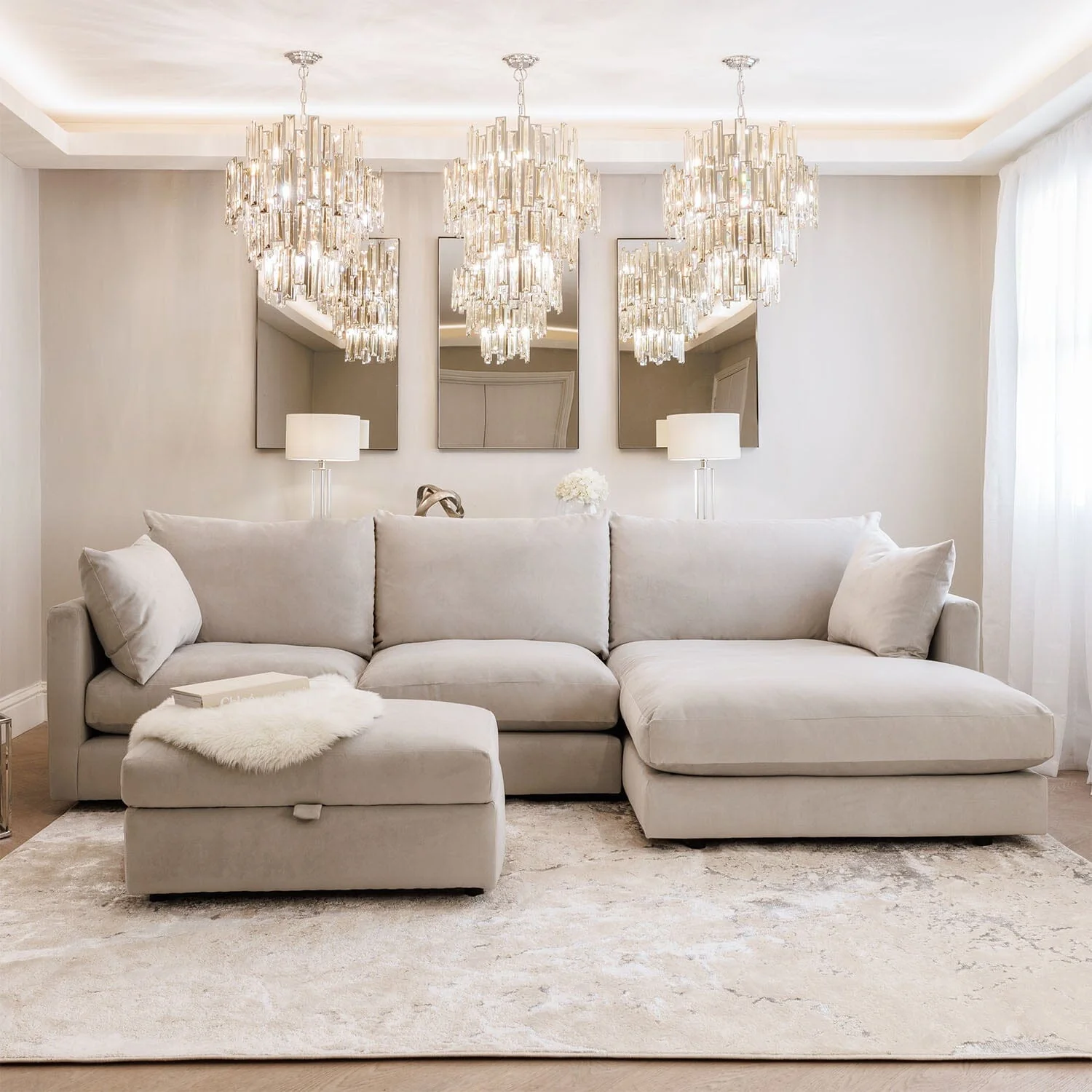 Ariana Silver Velvet Sofa Range - Image 3