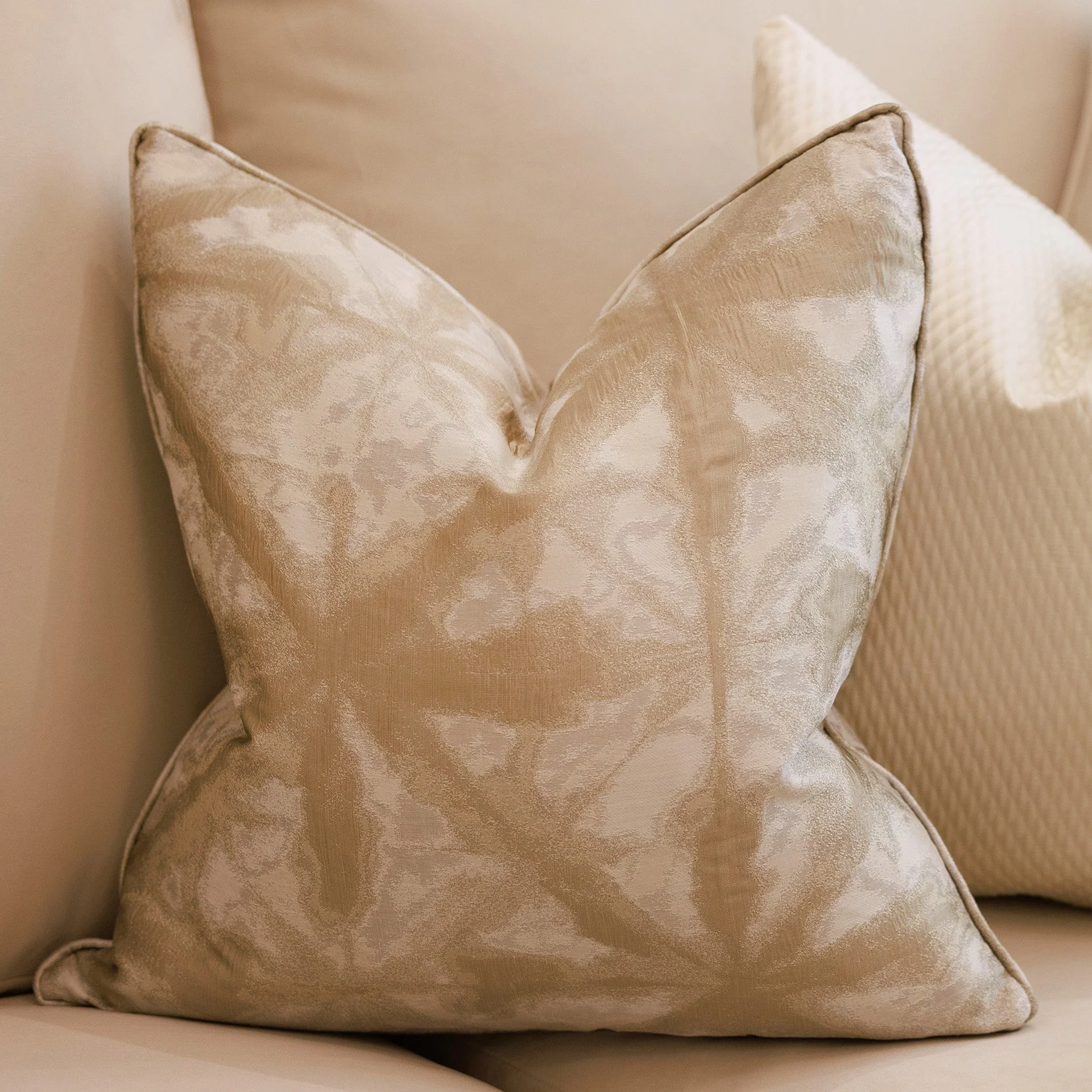 Arizona Cream & Nude Print Cushion - 50 x 50cm - Image 4