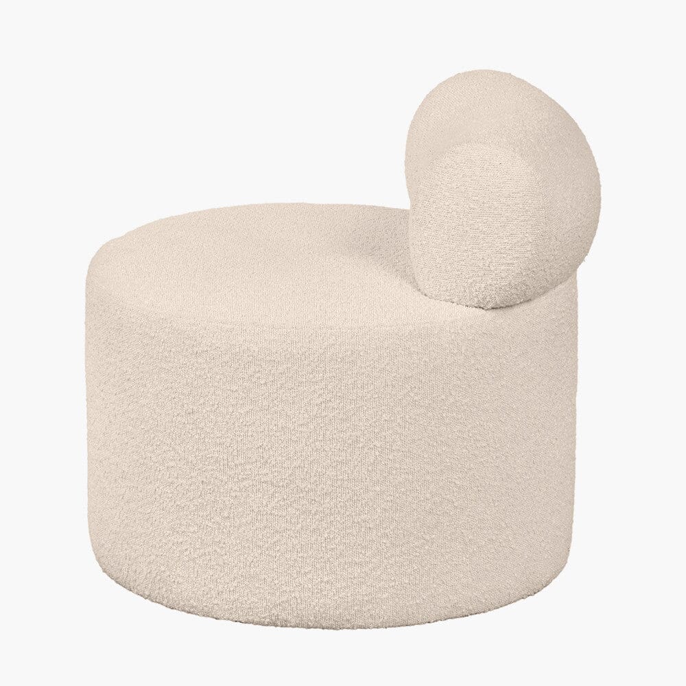 Arles Cream Boucle Round Accent Chair - Image 3