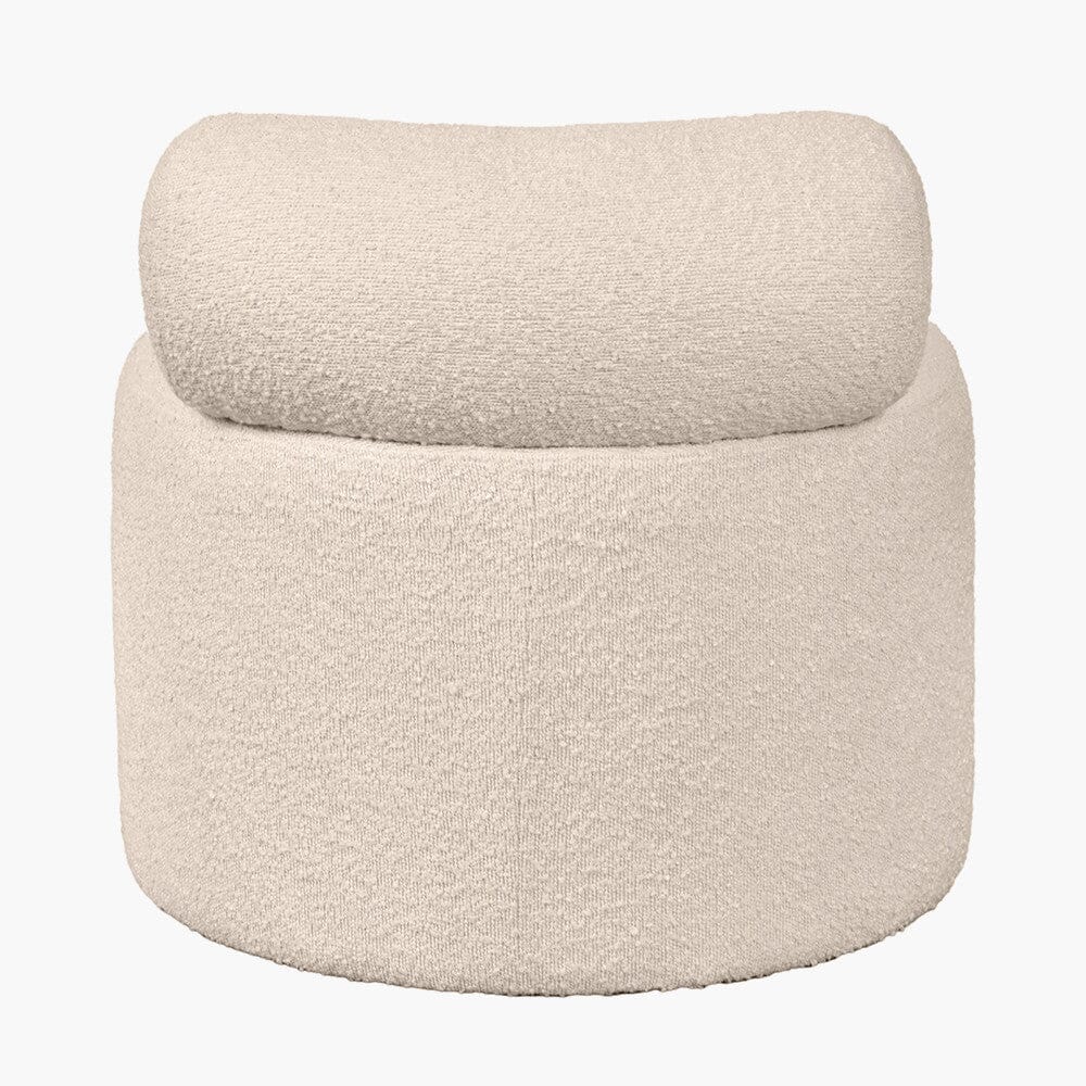 Arles Cream Boucle Round Accent Chair - Image 4
