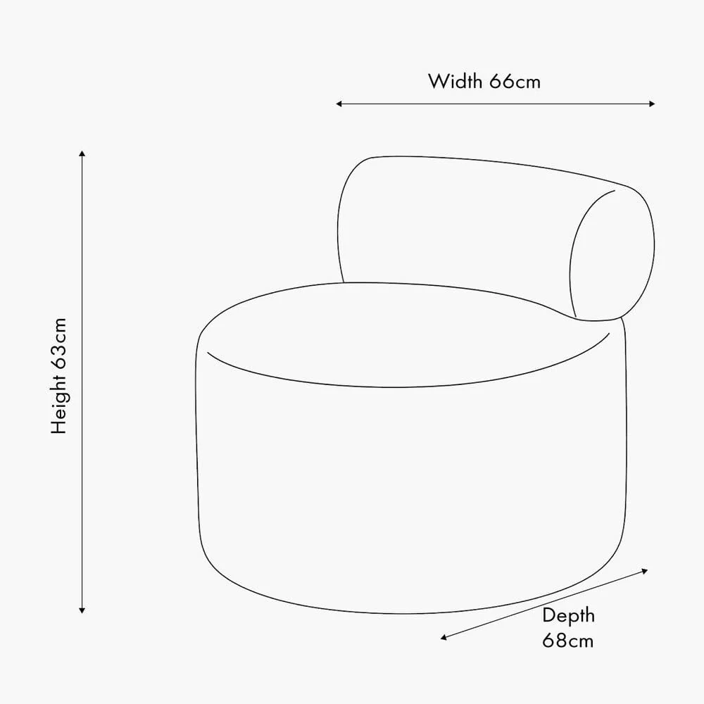 Arles Cream Boucle Round Accent Chair - Image 7