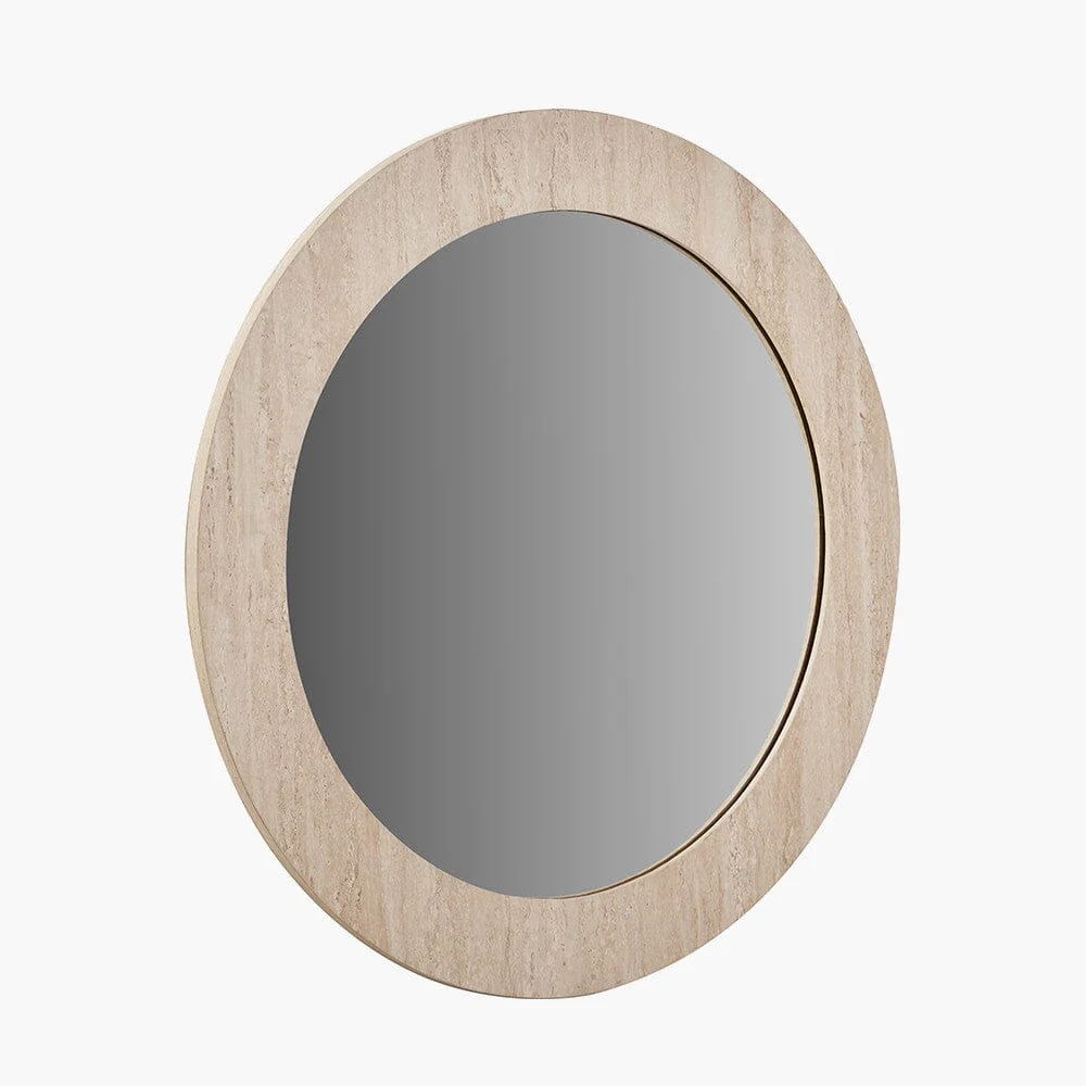 Arnot Travertine Effect Round Mirror - Image 3