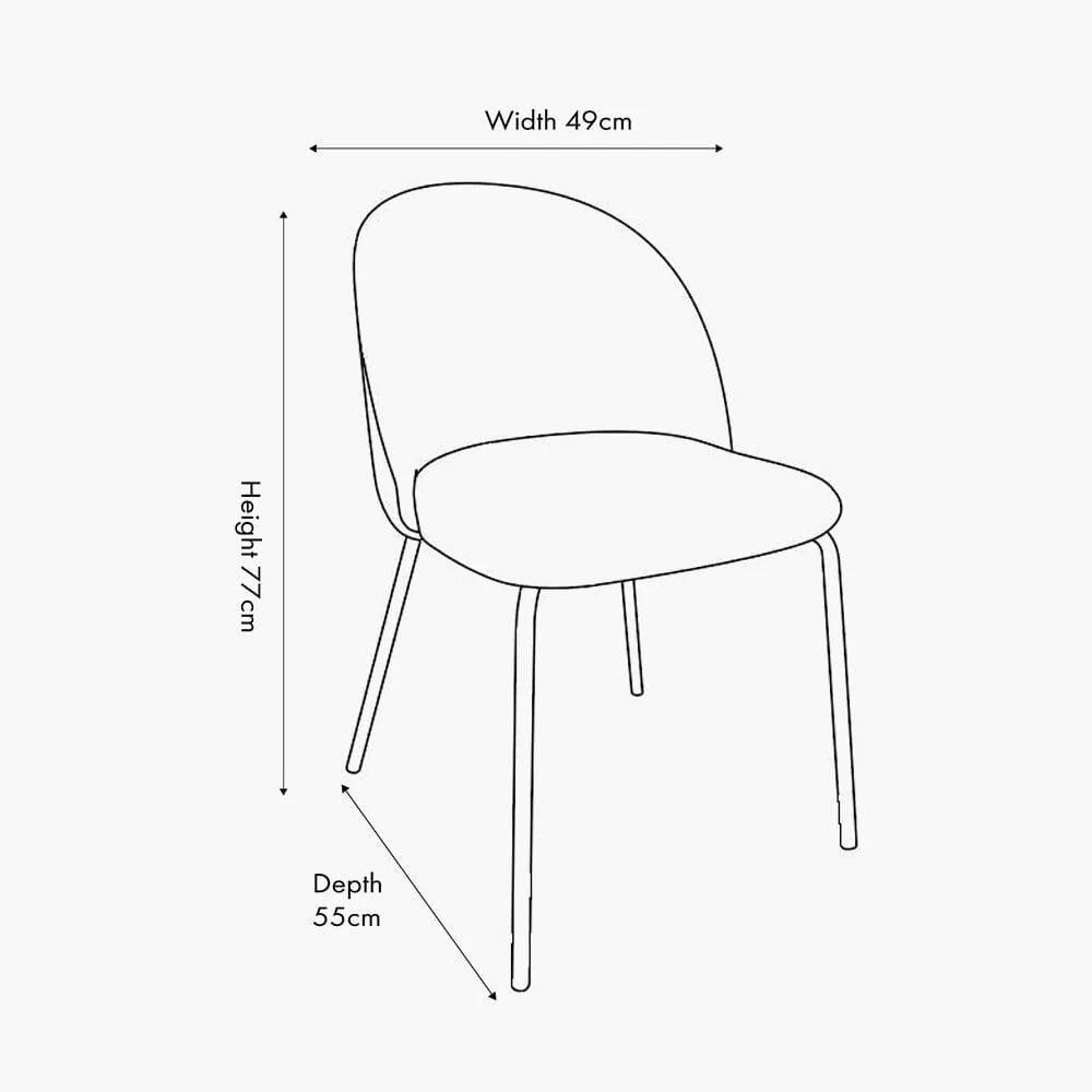 Arte Cream Linen & Black Metal Dining Chair - Image 3