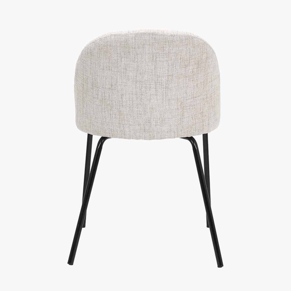 Arte Cream Linen & Black Metal Dining Chair - Image 4