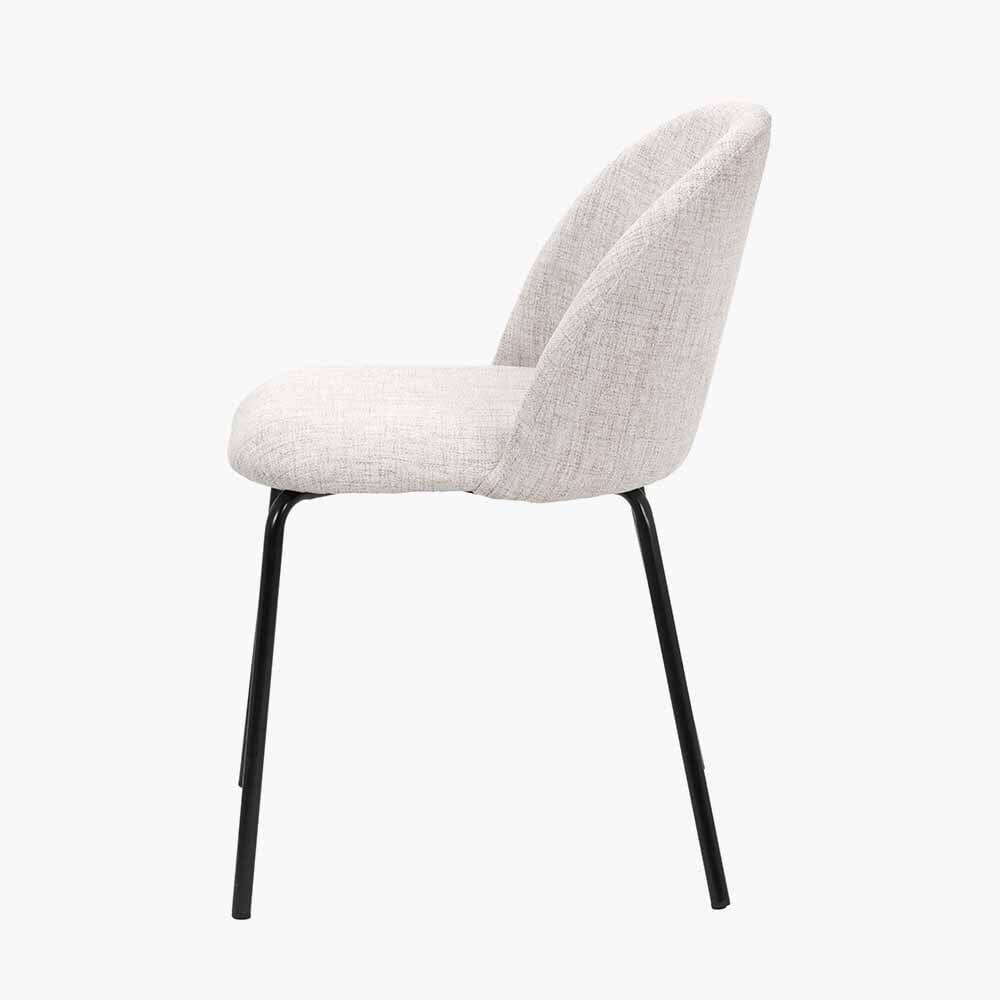 Arte Cream Linen & Black Metal Dining Chair - Image 5