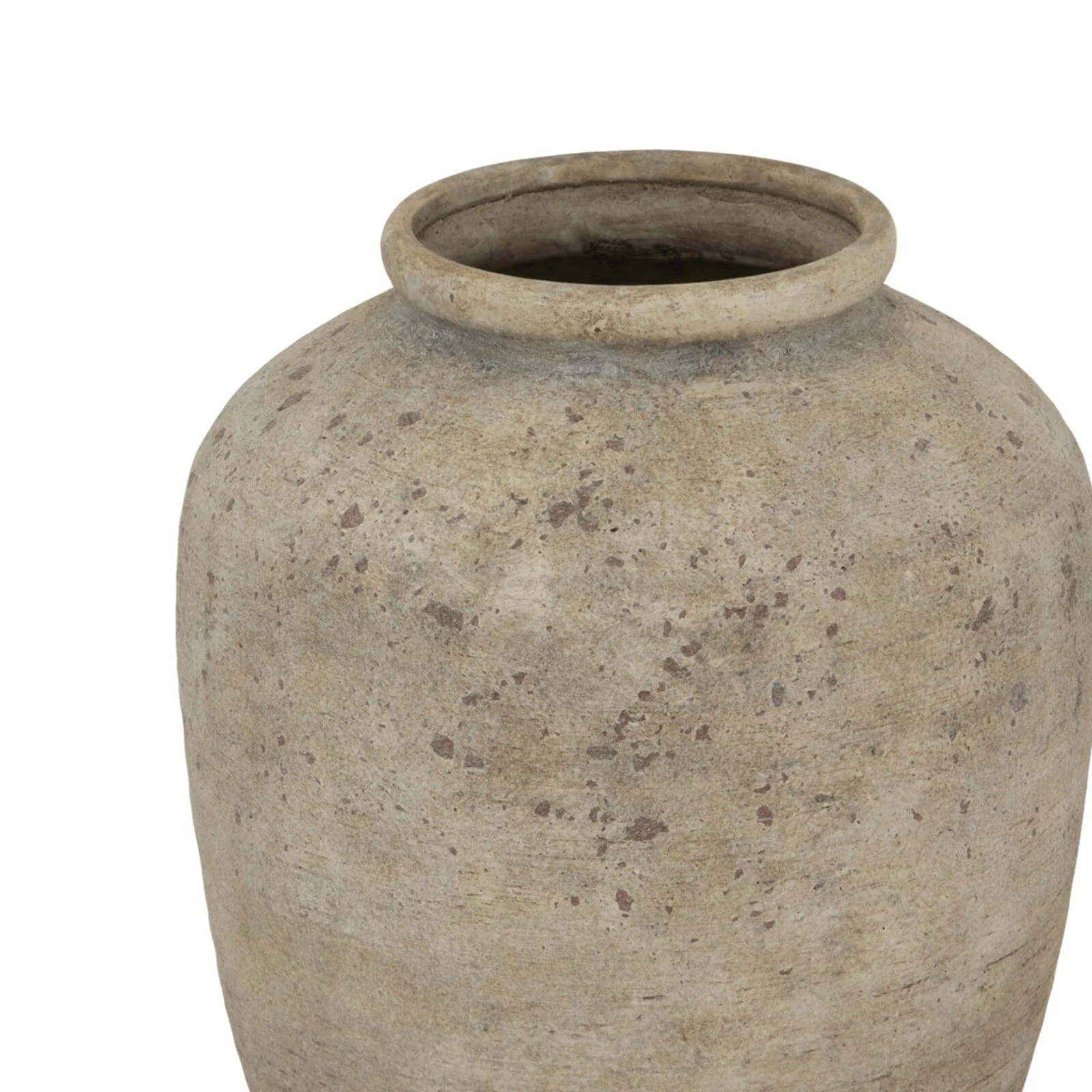 Aubine Large Taupe Distressed Stone Vase - Image 3