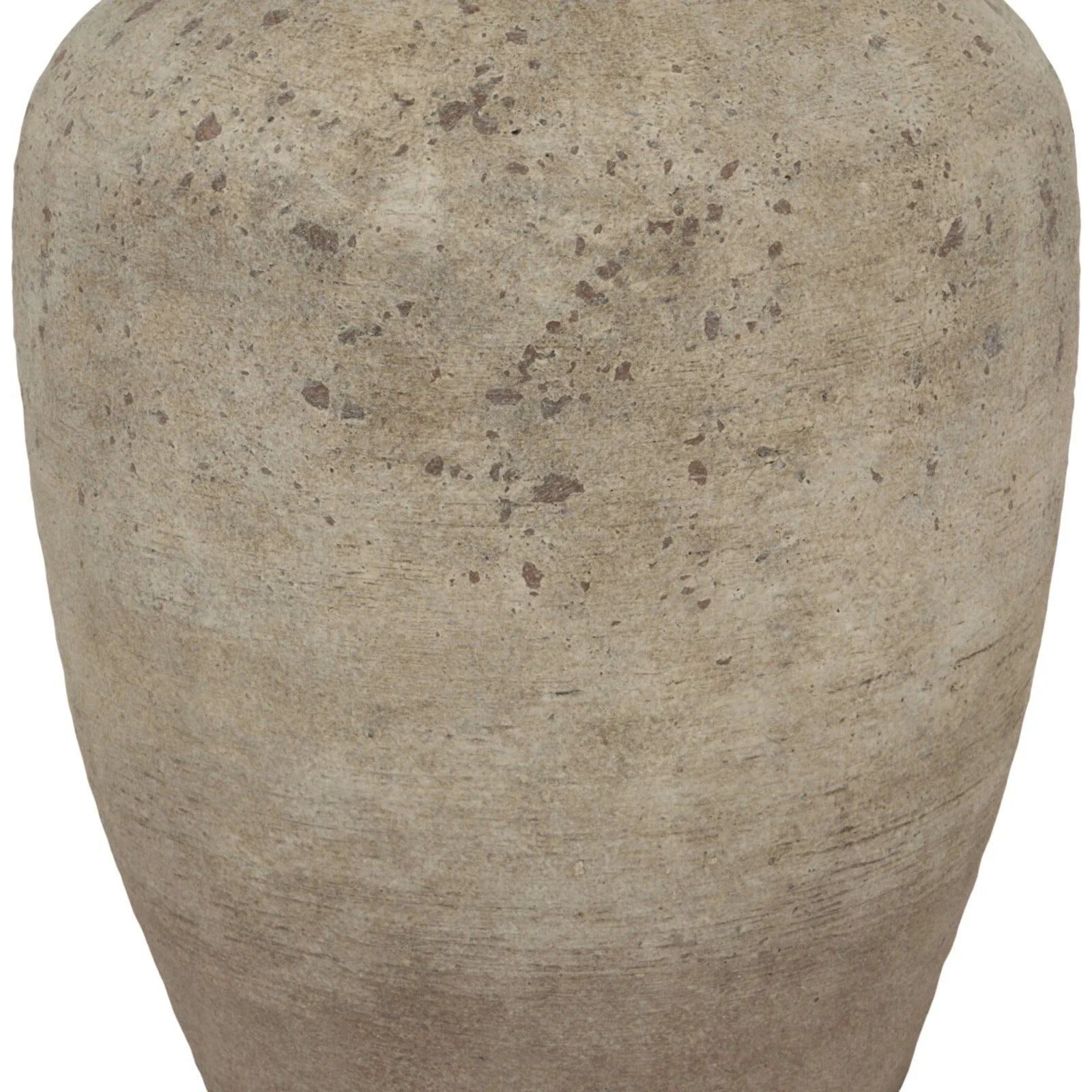 Aubine Large Taupe Distressed Stone Vase - Image 4