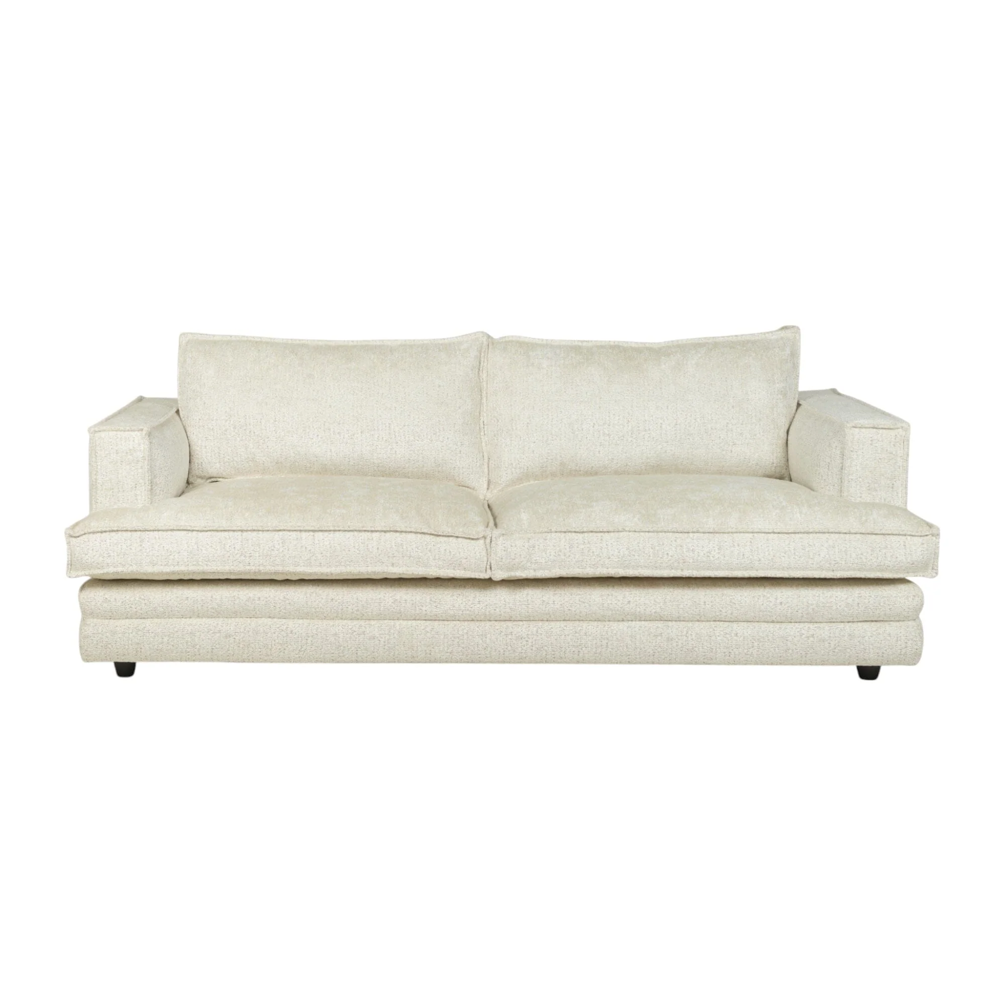 Avienne Cream Chenille 3 Seater Sofa - Image 3