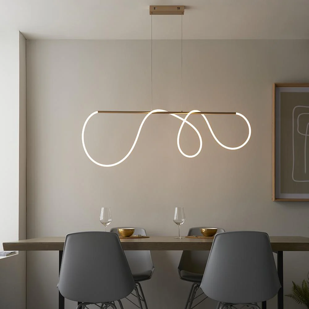 Azariah Gold Abstract Linear Pendant Ceiling Light - Image 3