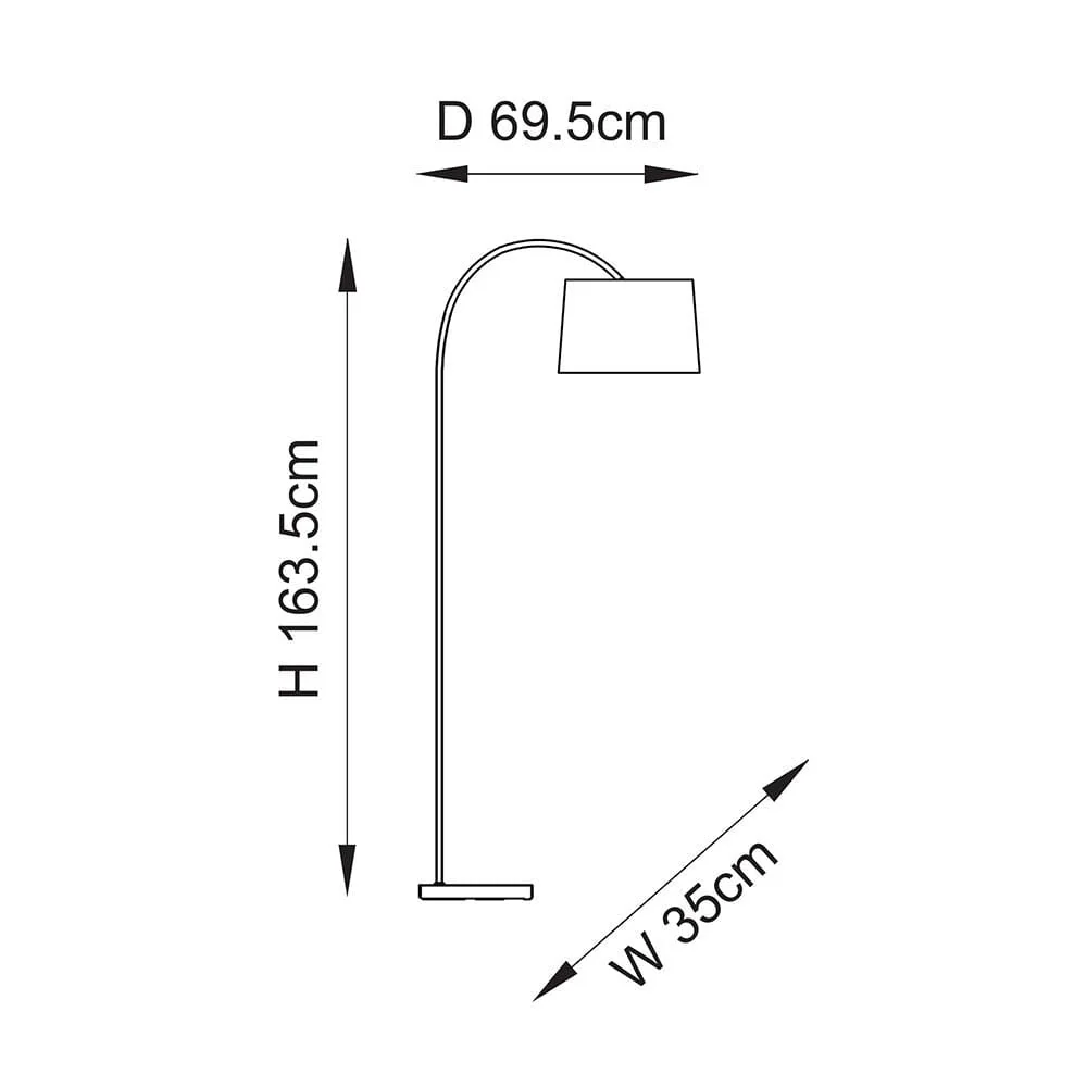 Azra Brass Floor Lamp with Neutral Shade - Image 5