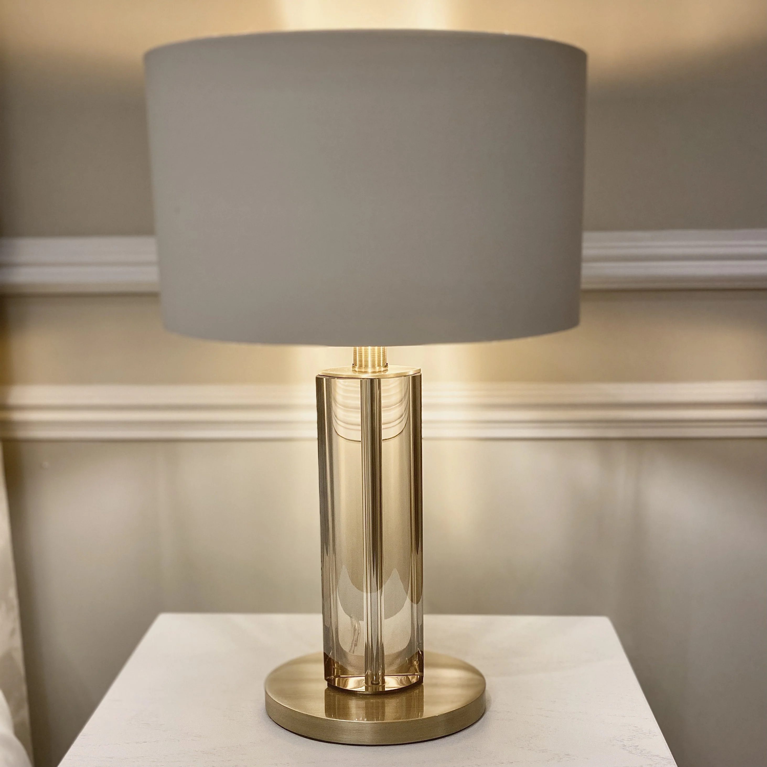 Baroness Medium Solid Glass & Gold Table Lamp - Image 3