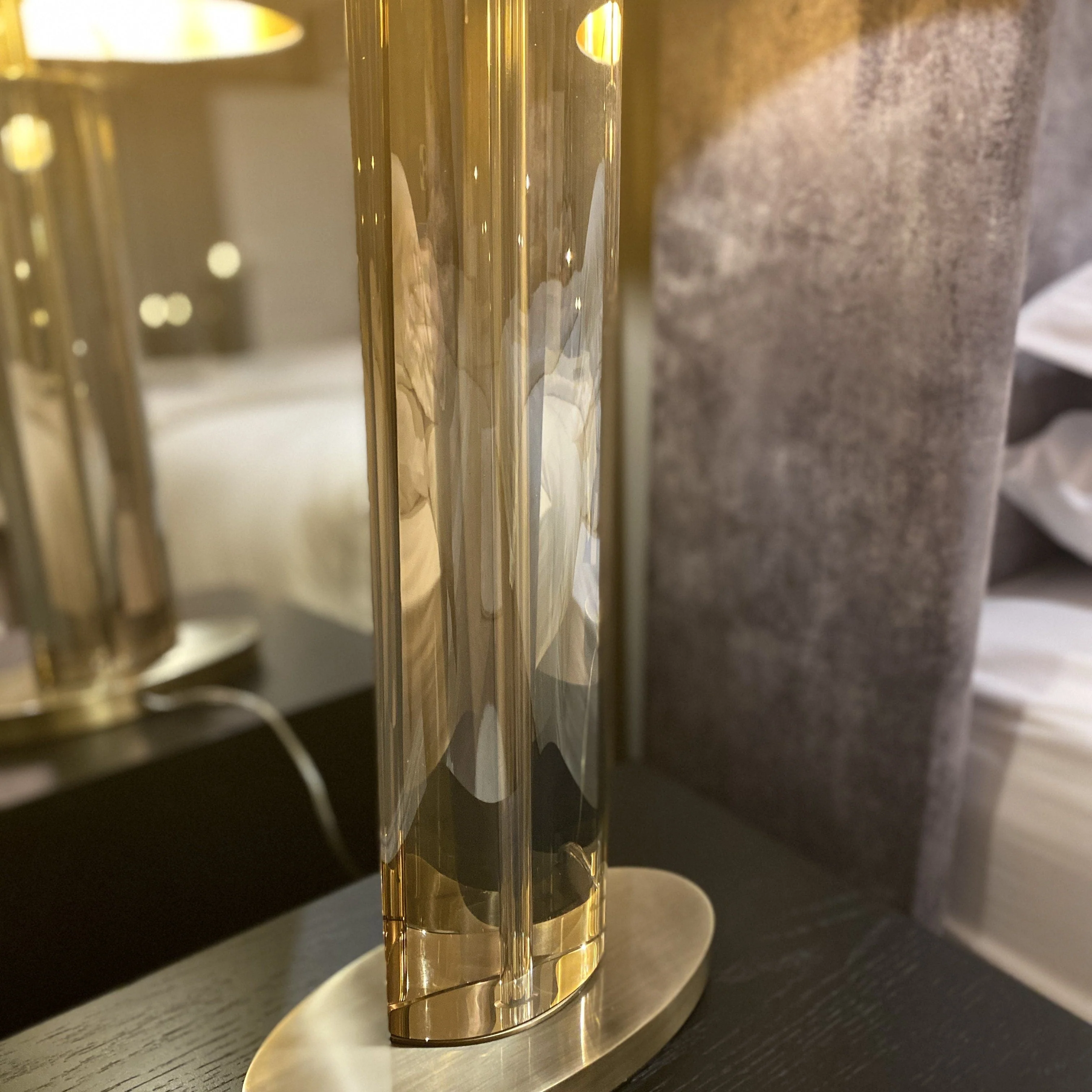 Baroness Medium Solid Glass & Gold Table Lamp - Image 4