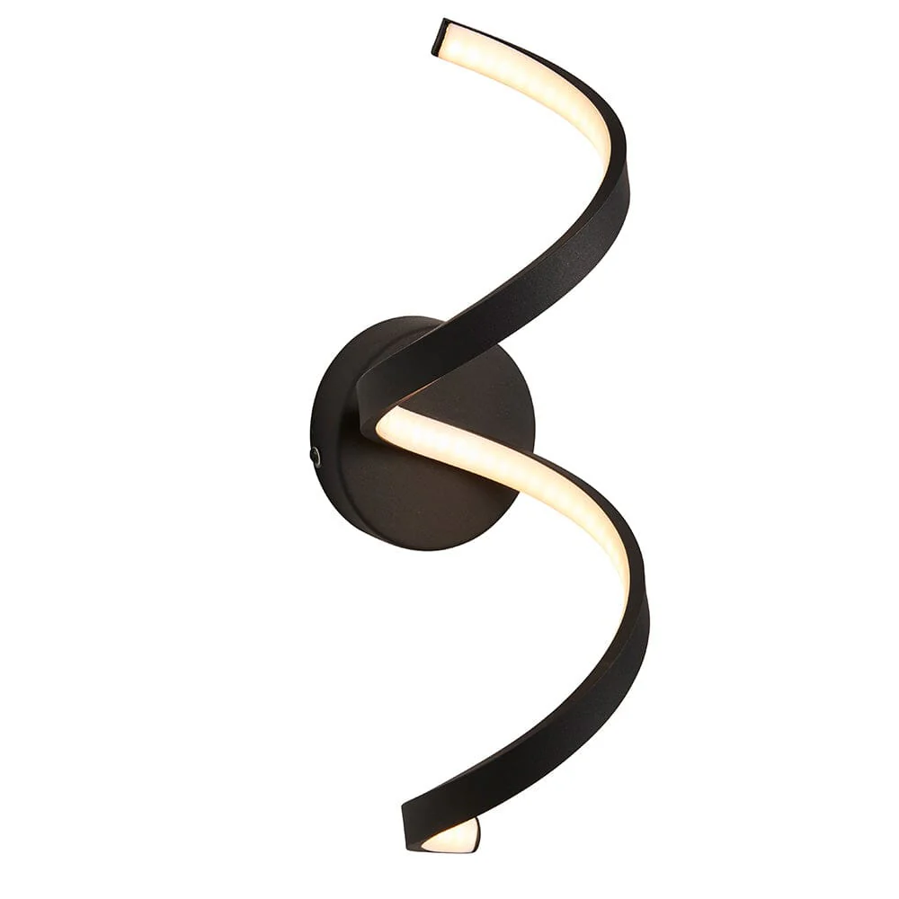 Black LED Twisted Outdoor Wall Light - Image 5
