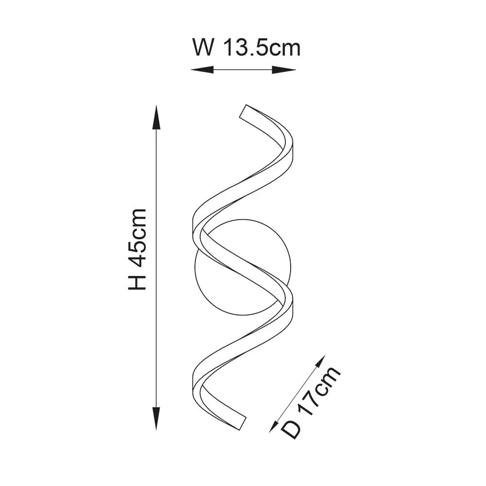 Black LED Twisted Outdoor Wall Light - Image 6