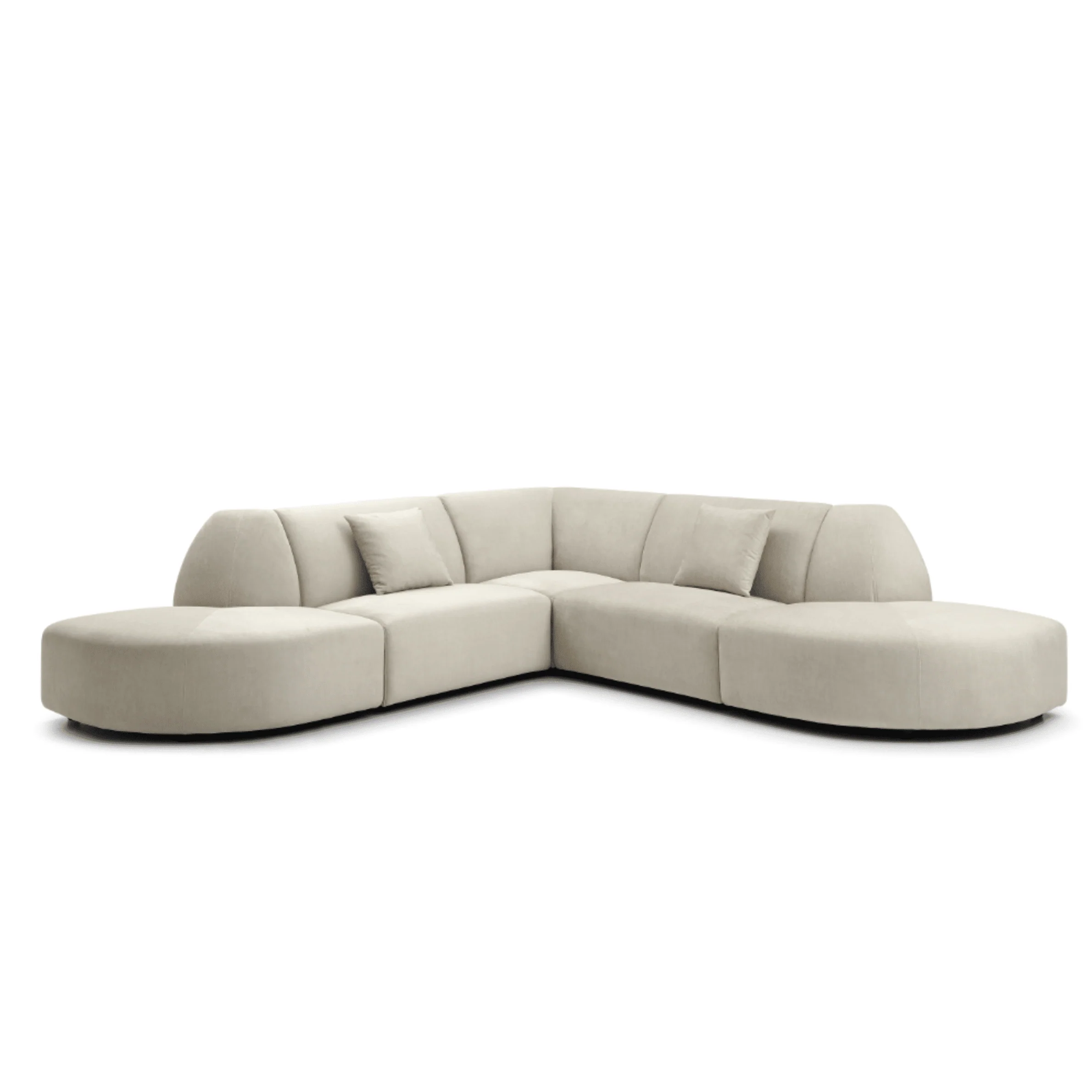 Blea Cream Upholstered 5 Piece Curved Modular Sofa - Image 4