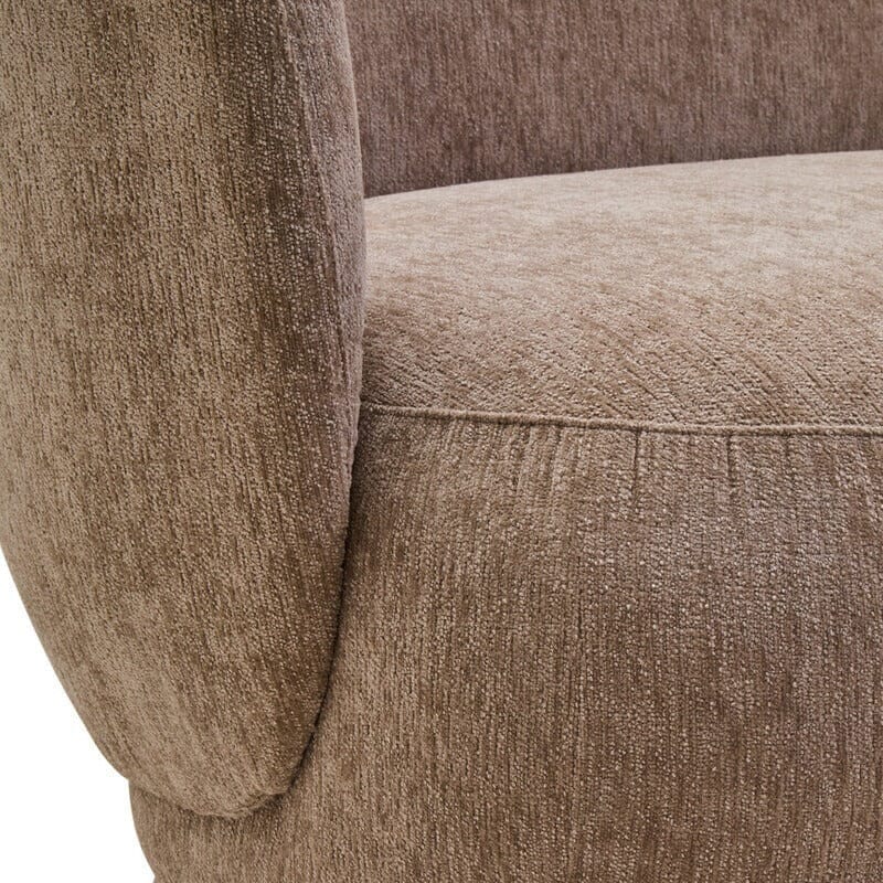 Blythe Stone Chenille Curved 3 Seater Sofa - Image 7