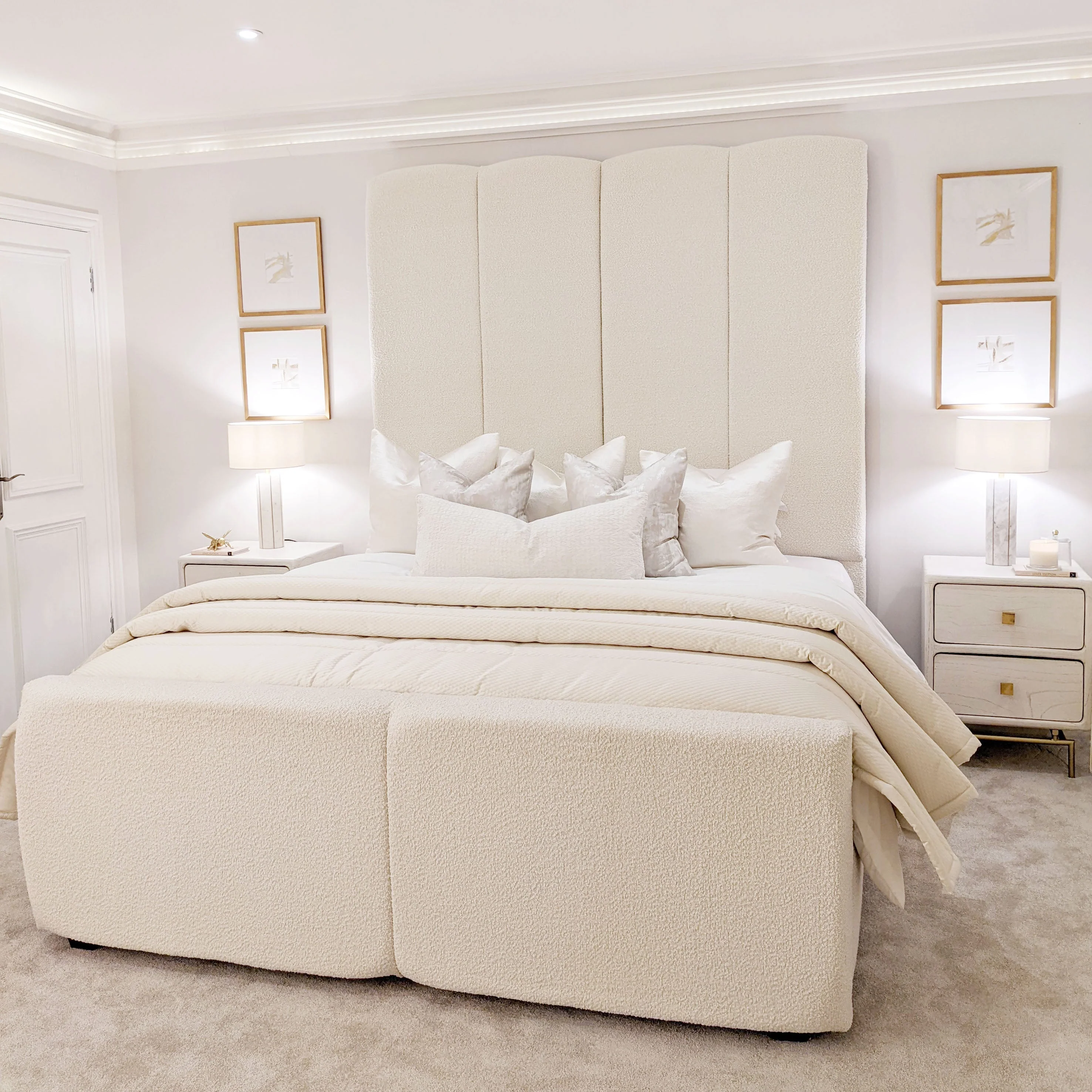 Boucle Cream Fabric Sample - Image 3