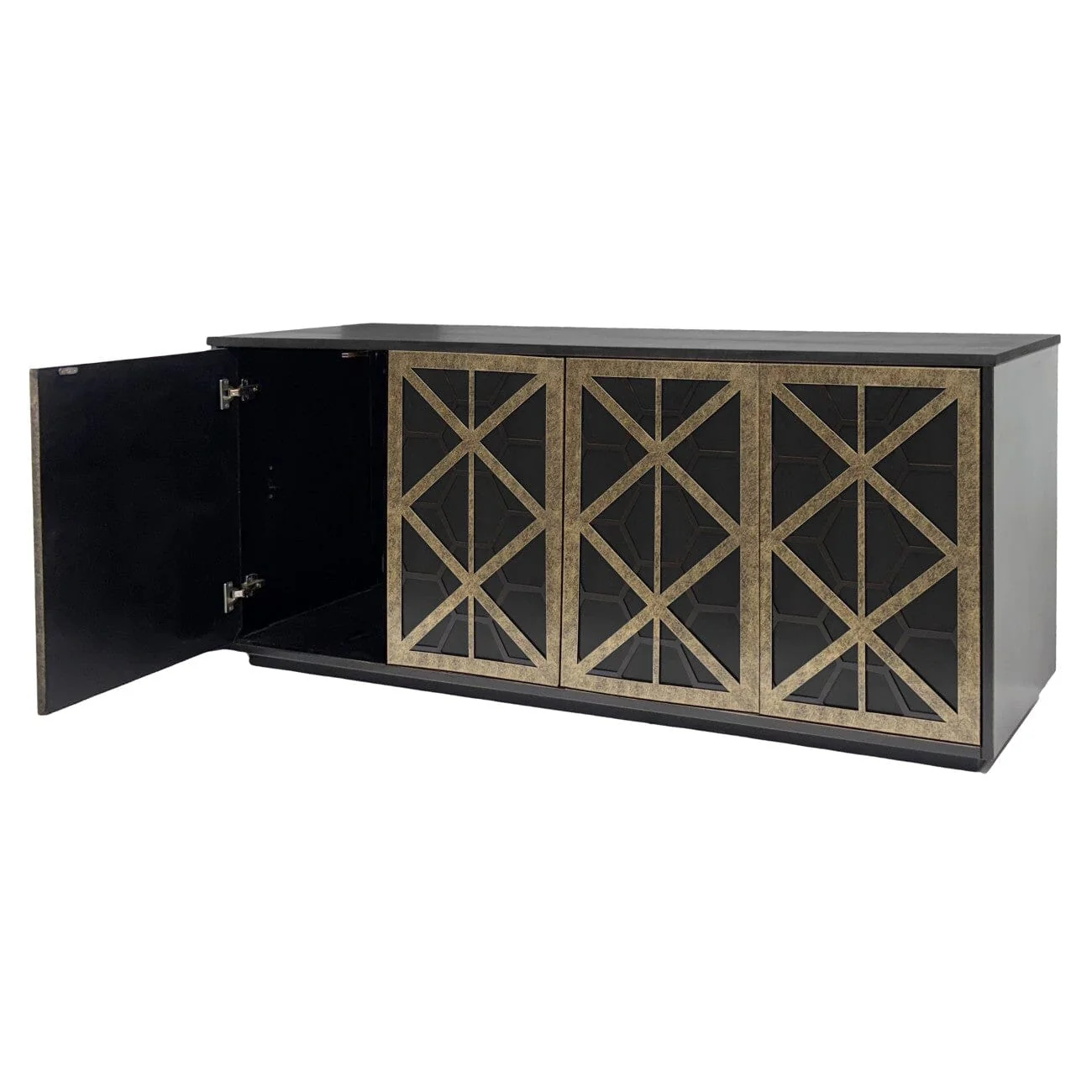 Brooke Luxury Black & Gold 4 Door Sideboard - Image 3
