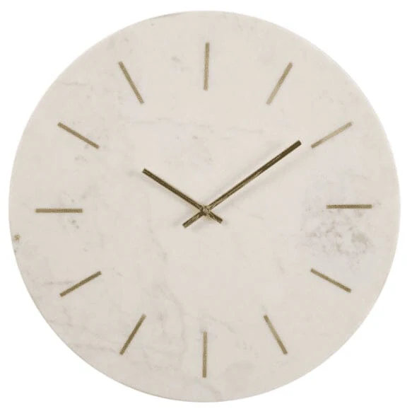 Brynlee Marble & Gold Round Wall Clock - Image 4