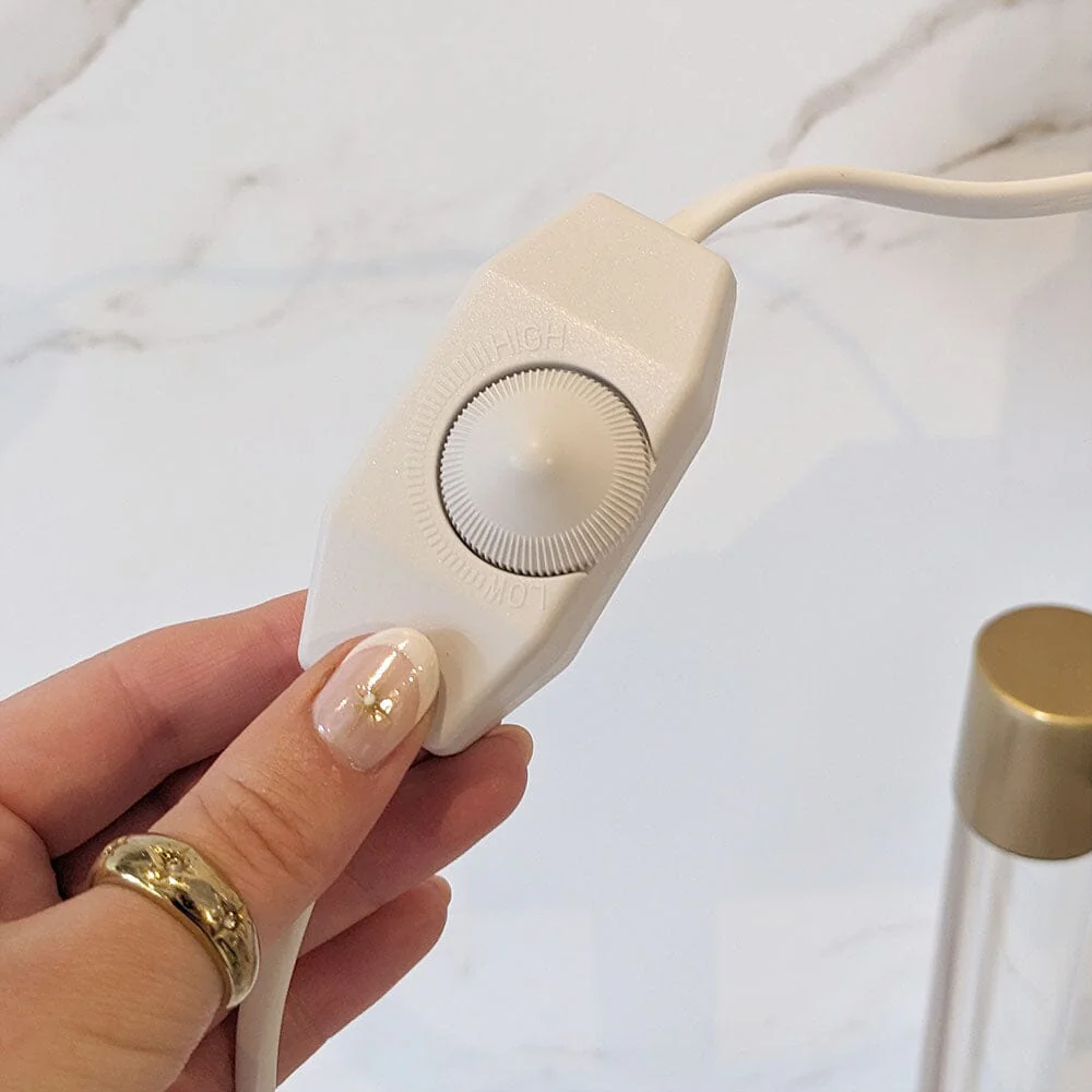 Cali White & Gold Candle Warmer on Wooden Base - Image 4