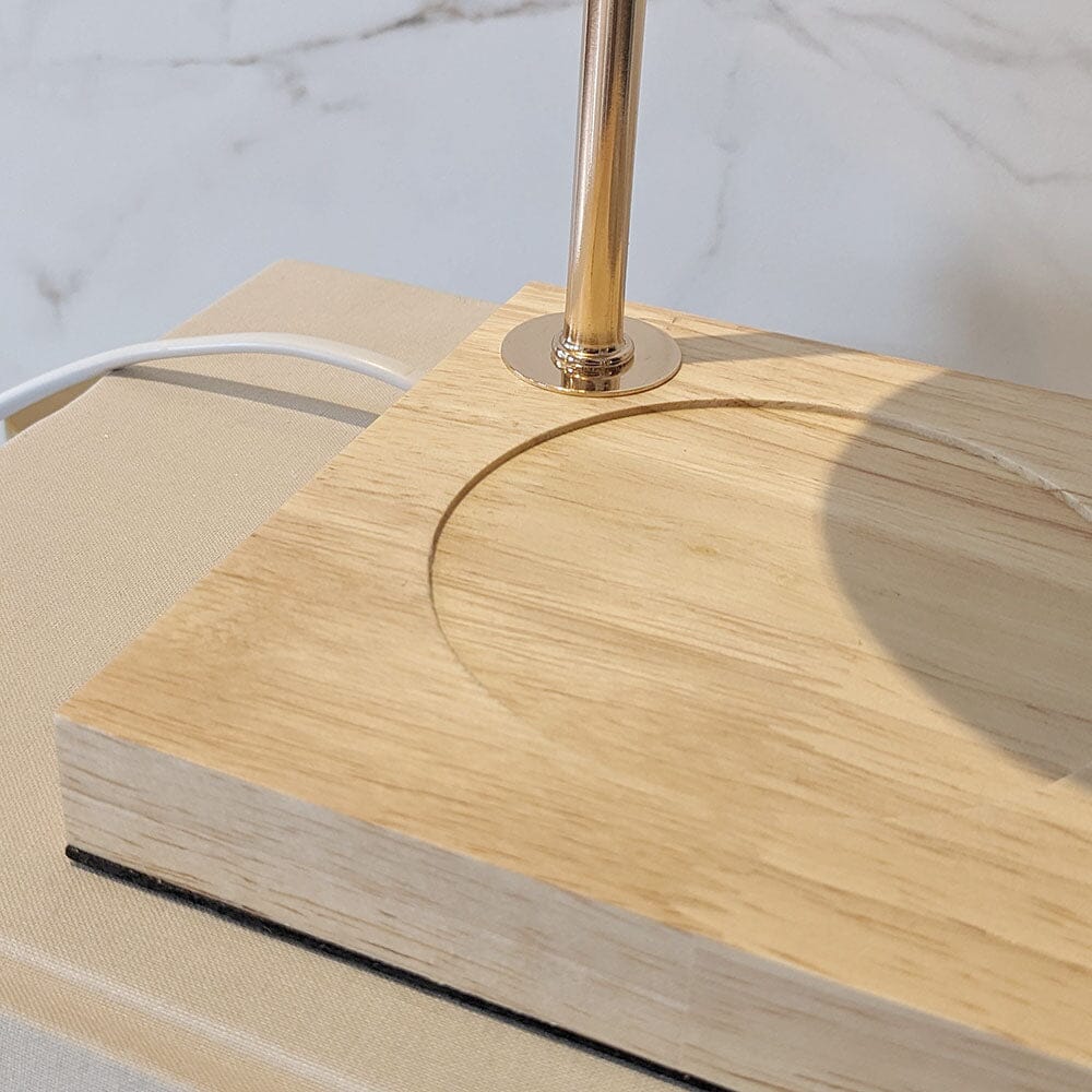 Cali White & Gold Candle Warmer on Wooden Base - Image 5