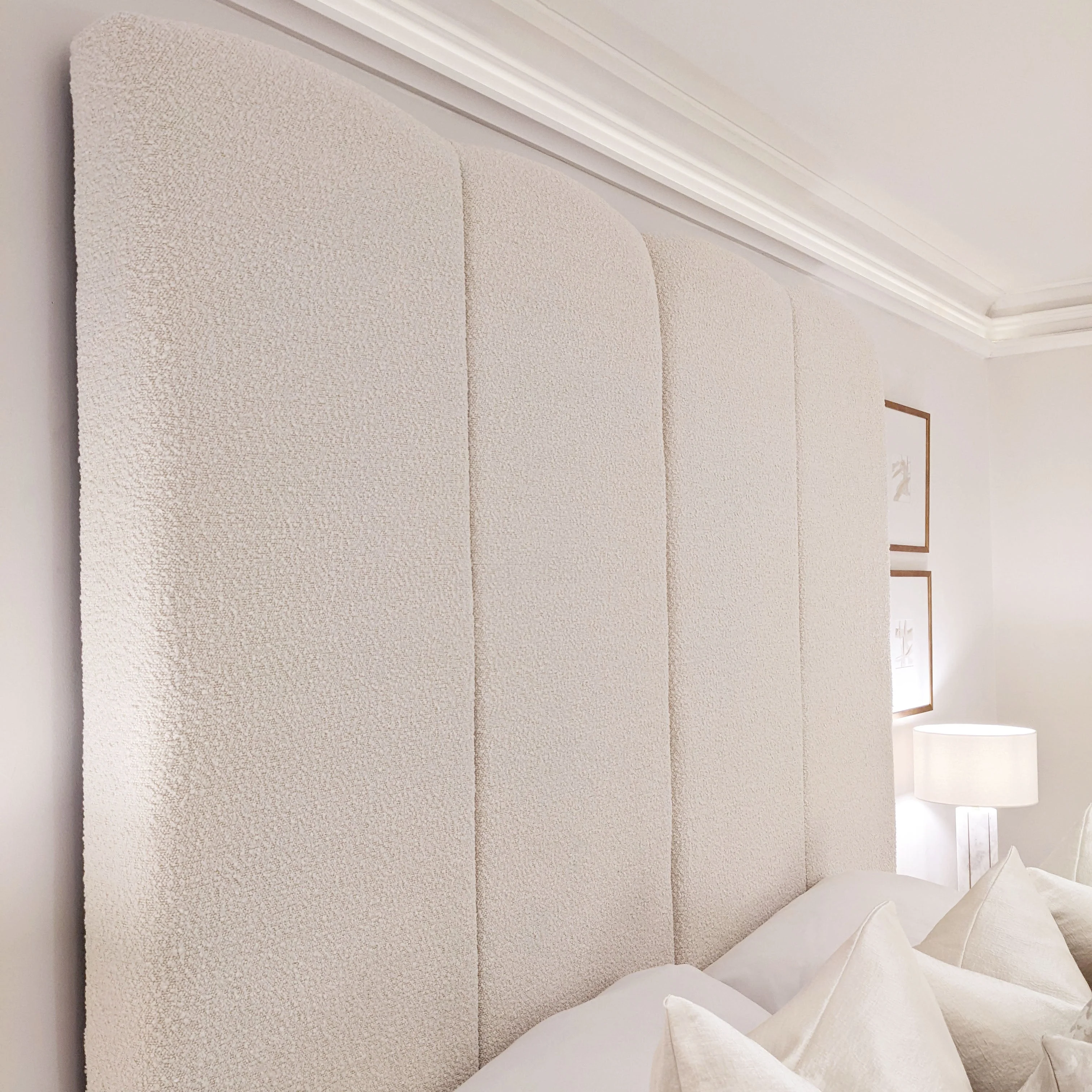 Cascade Cream Boucle Luxury Panelled Bed - Image 4