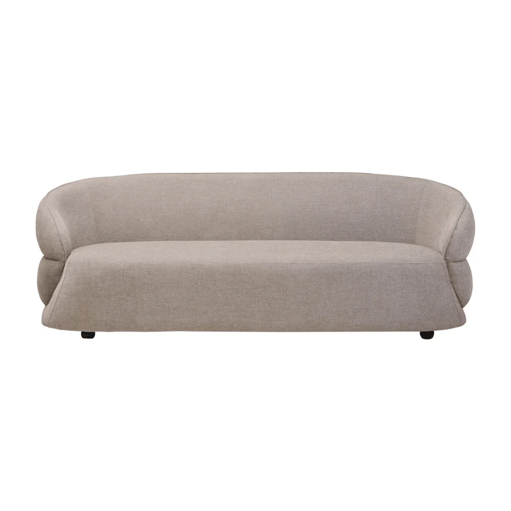 Cellio Taupe Chenille 3 Seater Curved Sofa - Image 3