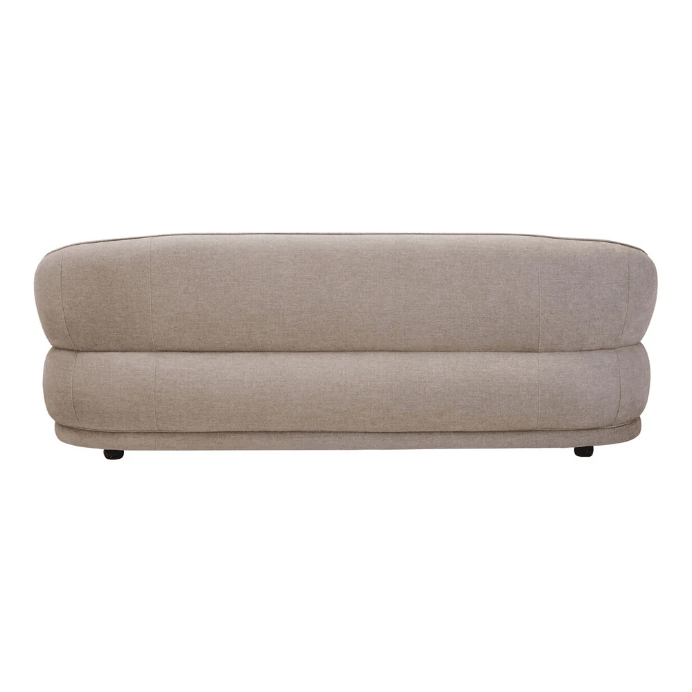 Cellio Taupe Chenille 3 Seater Curved Sofa - Image 4
