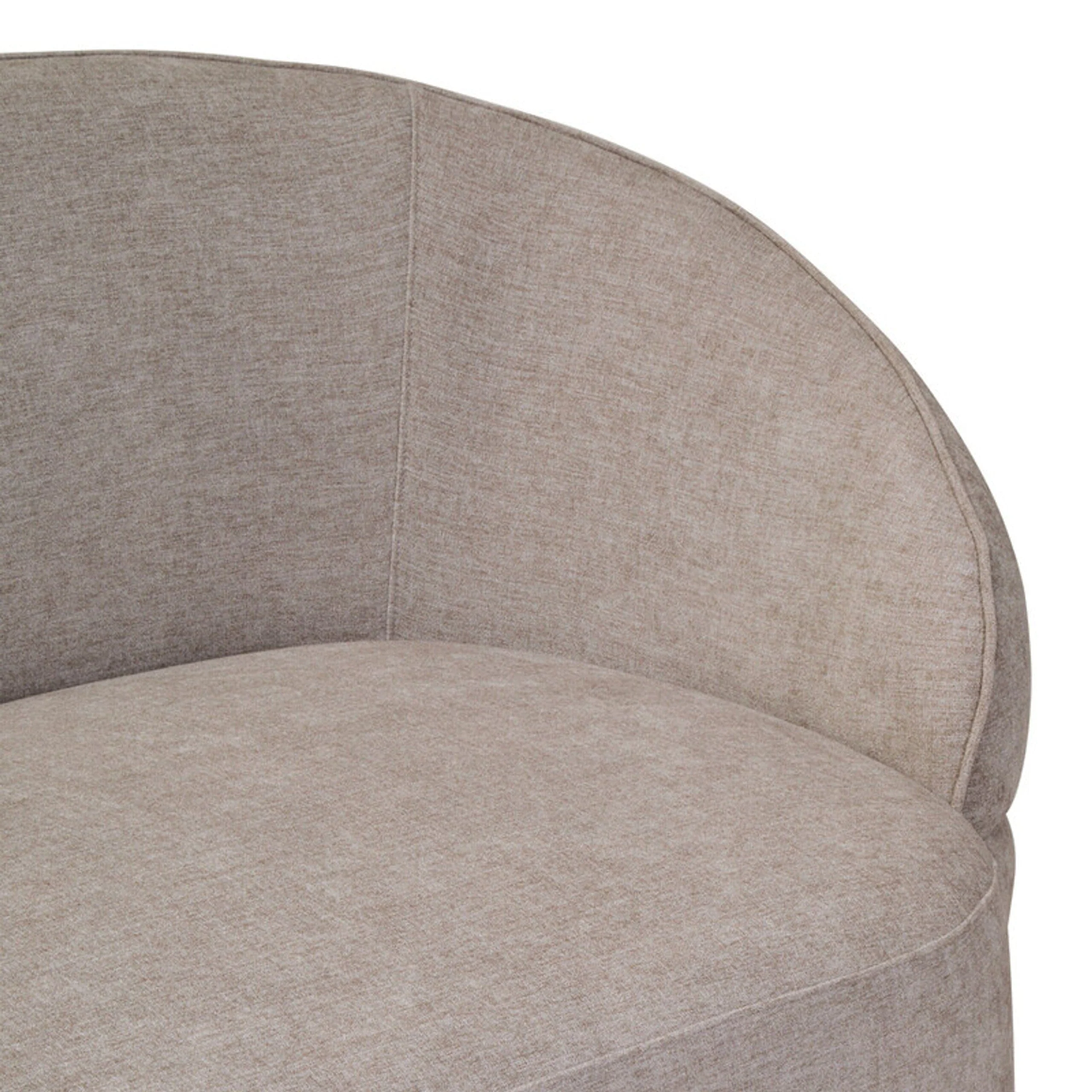 Cellio Taupe Chenille 3 Seater Curved Sofa - Image 7