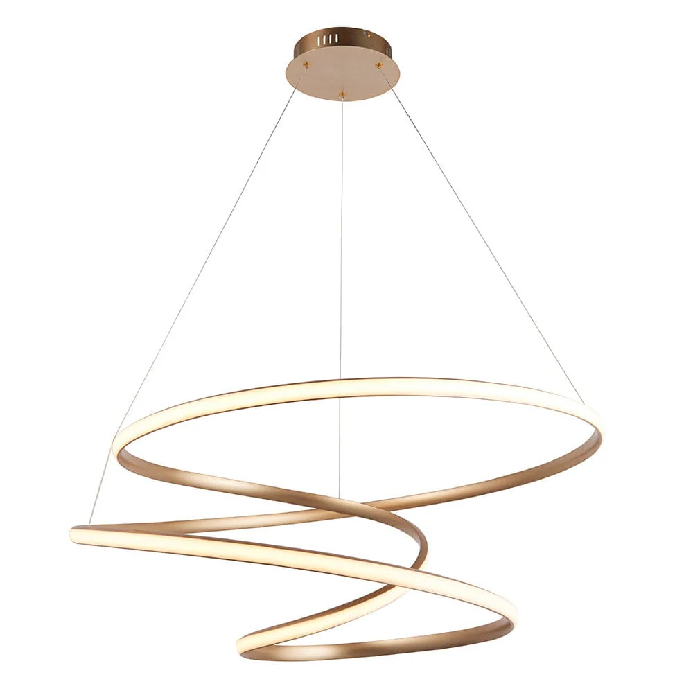 Charlene Large Gold Spiral Pendant Ceiling Light - Image 5