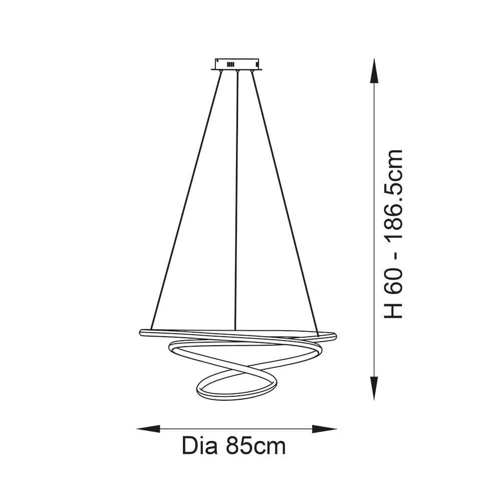 Charlene Large Gold Spiral Pendant Ceiling Light - Image 6