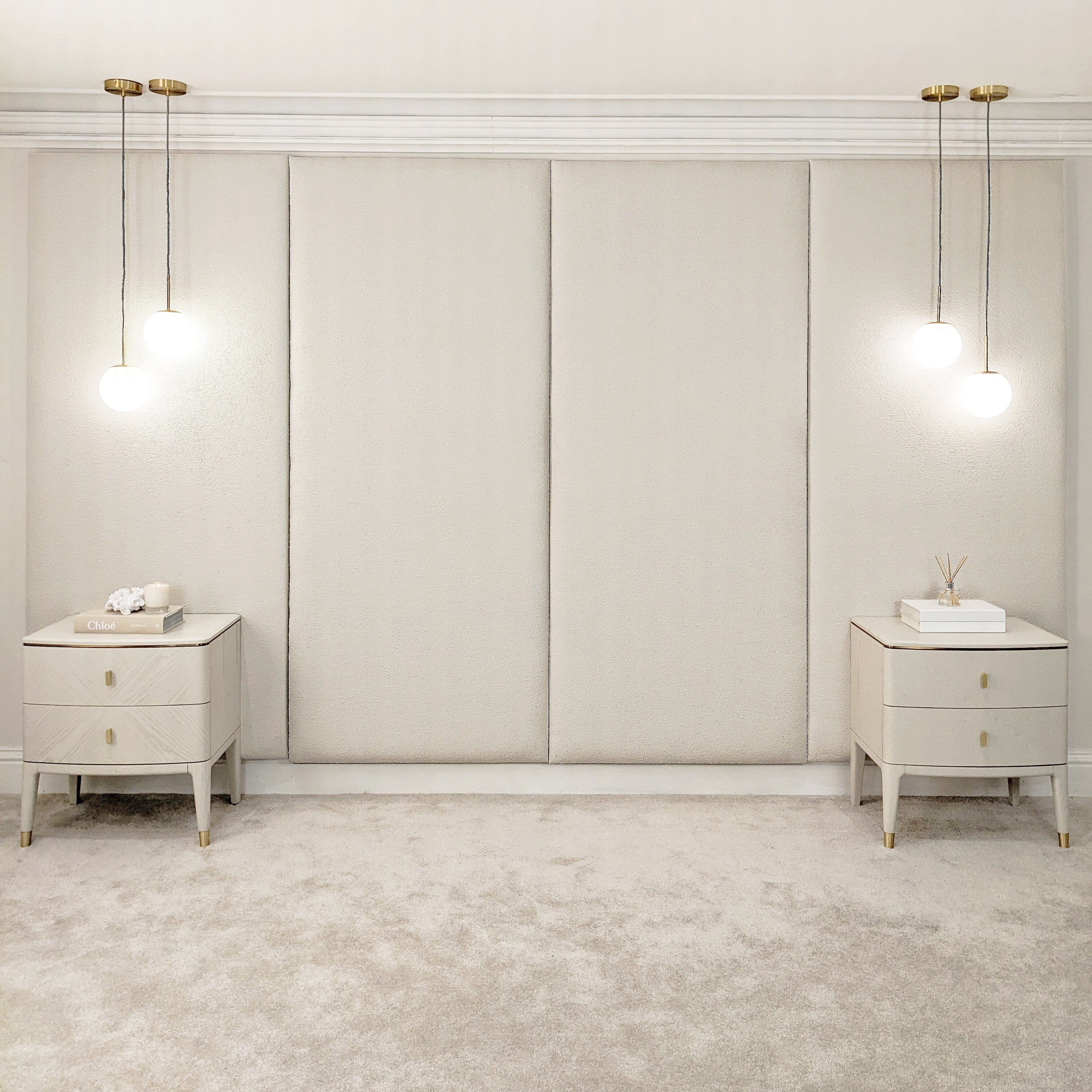 Cloud Boucle Double Width Upholstered Double Width Wall Hanging Headboard Panel - 90cm - Image 3