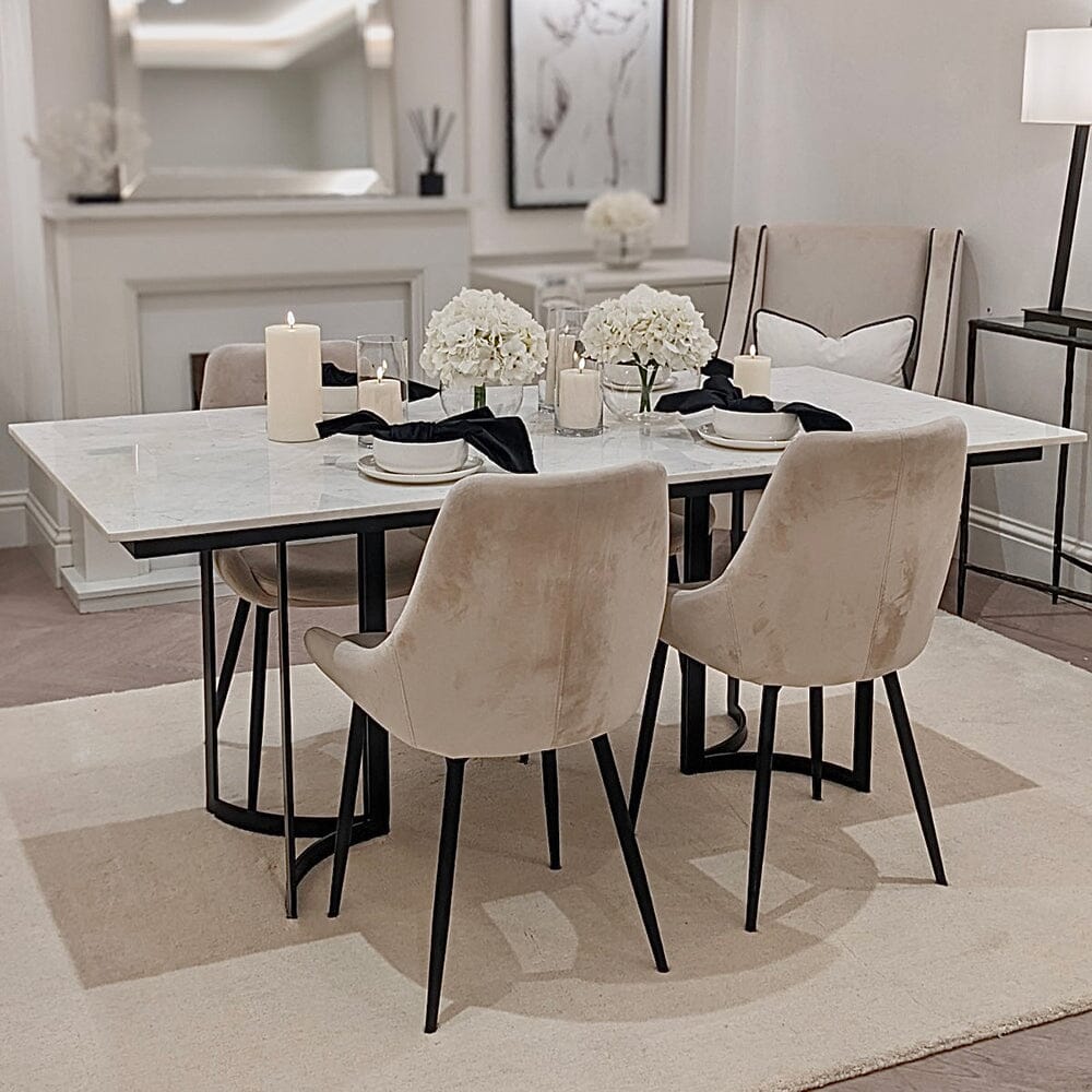 Corazi Marble and Black Dining Table - Image 3