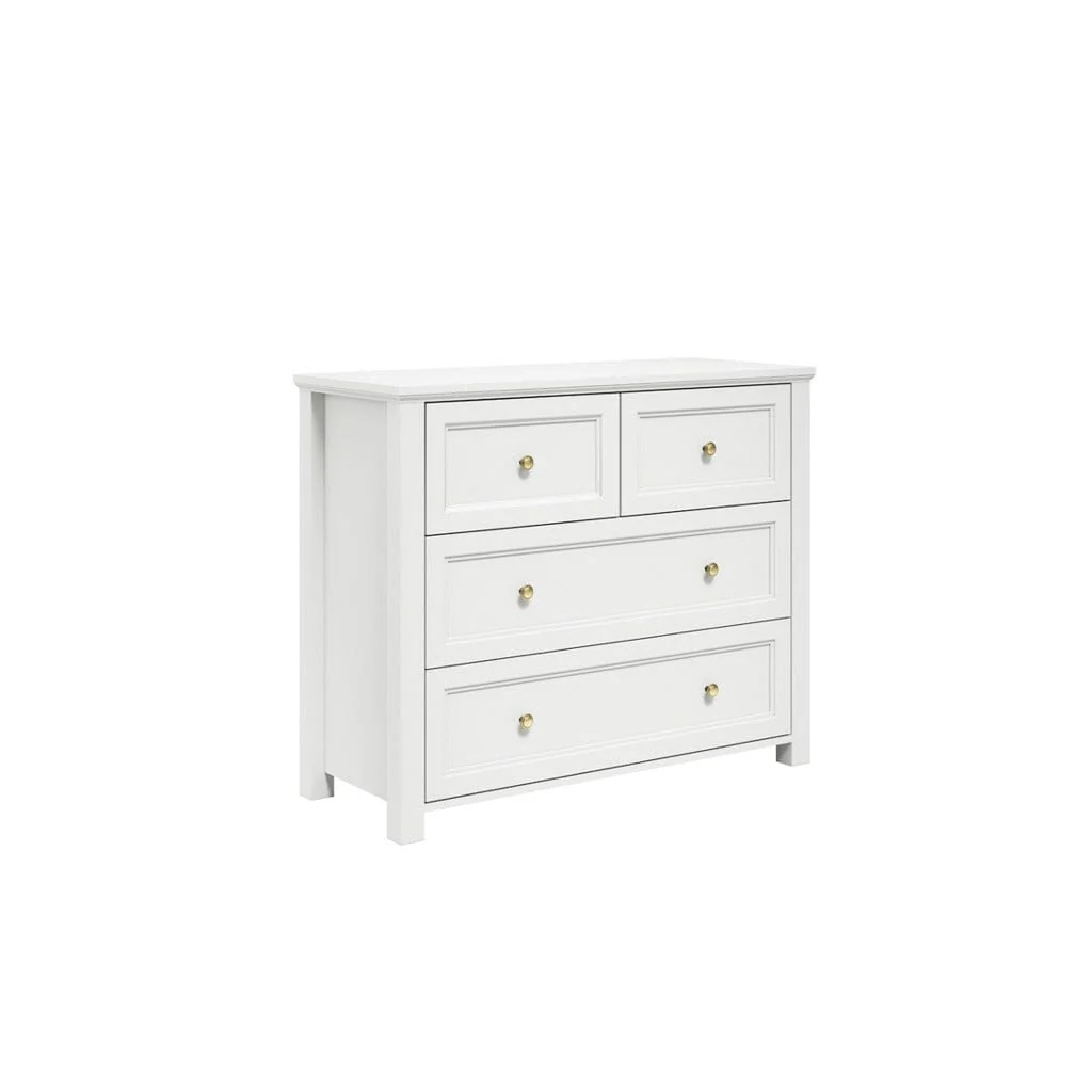 Cynthia White 4 Drawer Chest with Gold Handles - Image 3