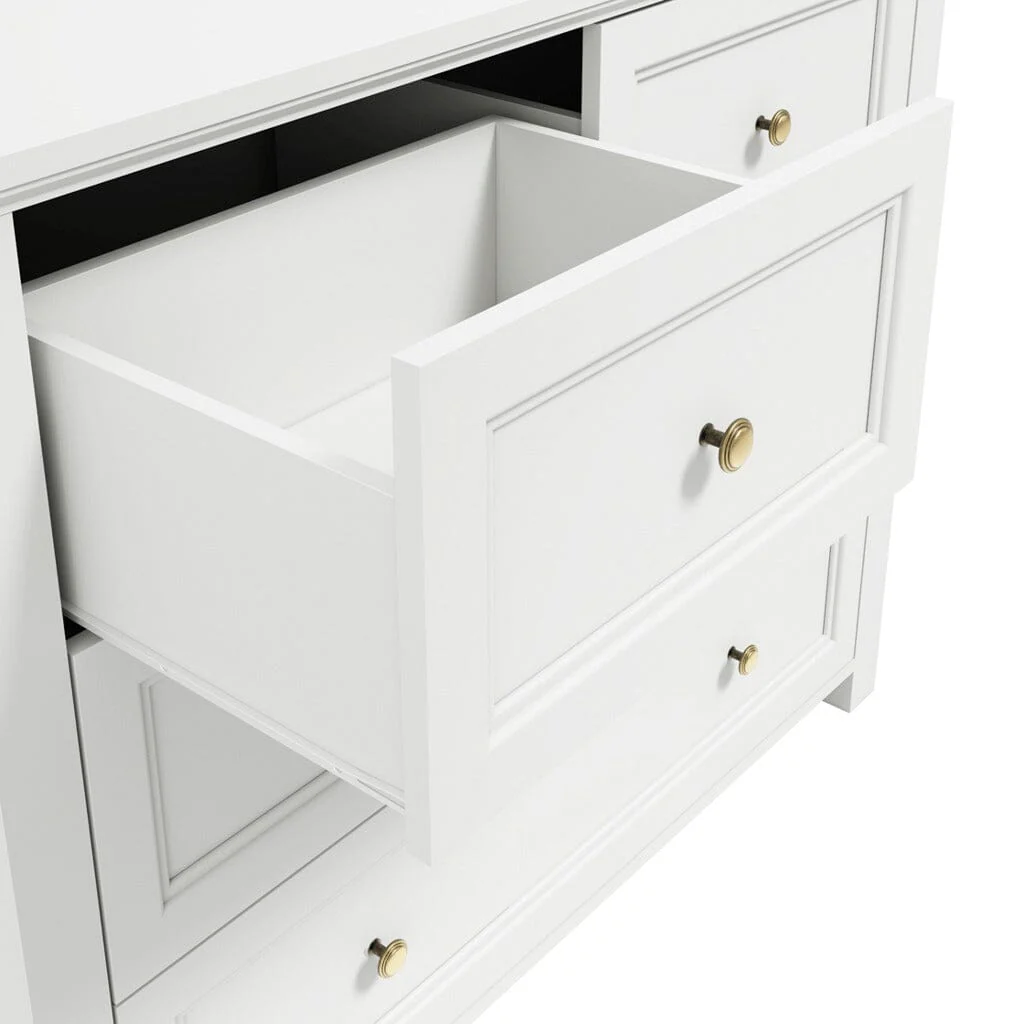 Cynthia White 4 Drawer Chest with Gold Handles - Image 6