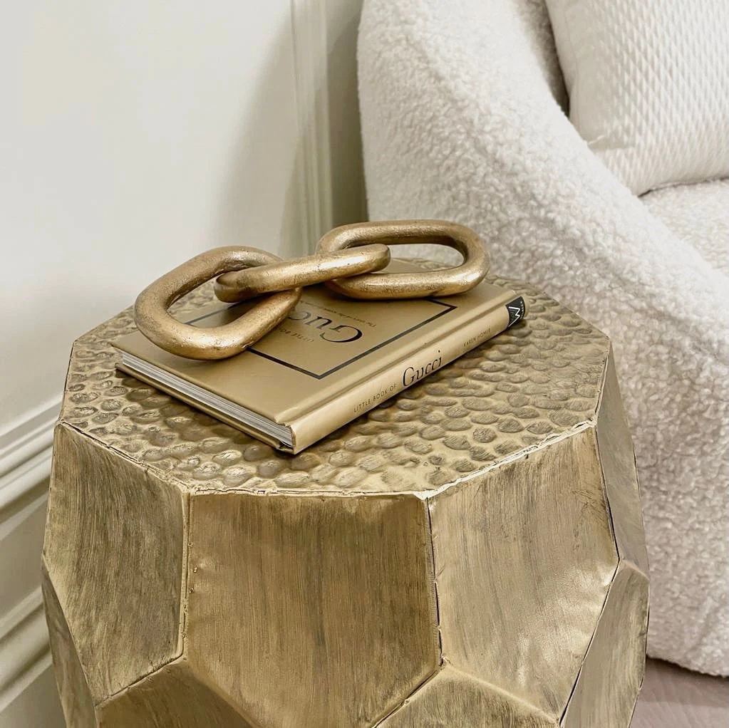 Cora Antique Gold Round Side Table - Image 3