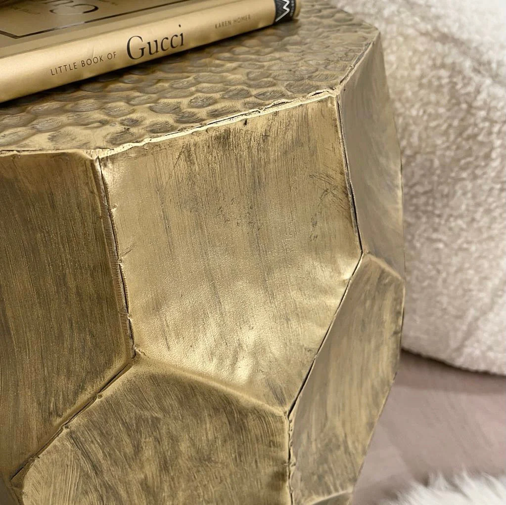 Cora Antique Gold Round Side Table - Image 4