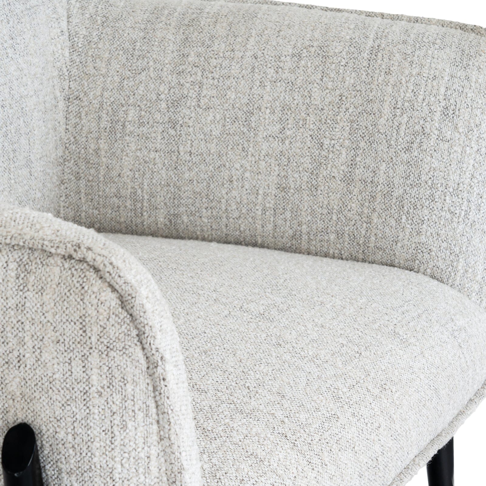 Darick Greige Upholstered Textured Accent Chair with Black Legs - Image 6