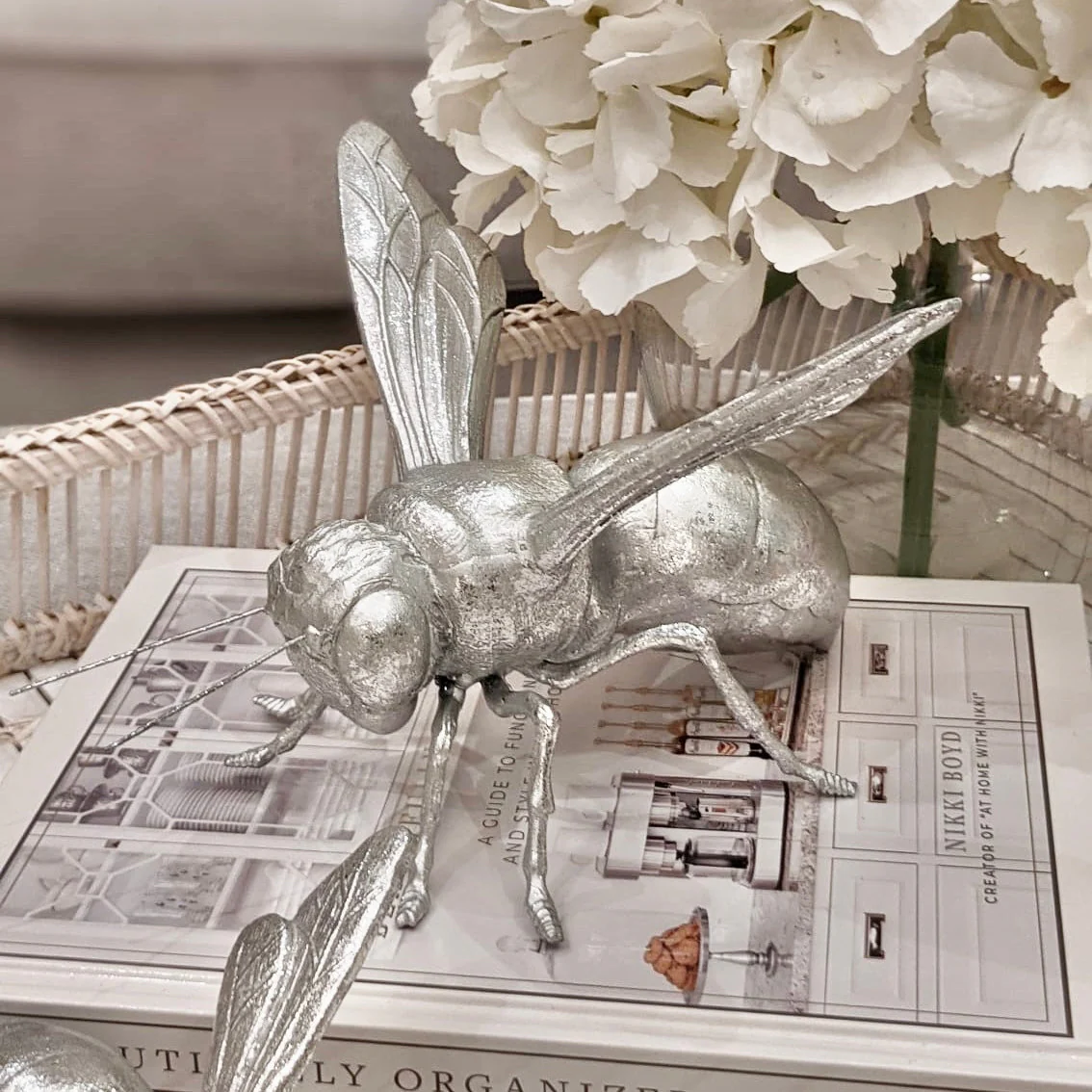 Decorative Silver Bee Ornament - Image 5