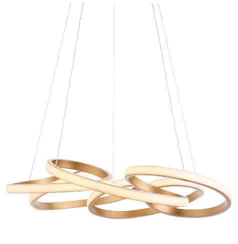 Demure Gold Satin Spiral LED Pendant Ceiling Light - Image 5
