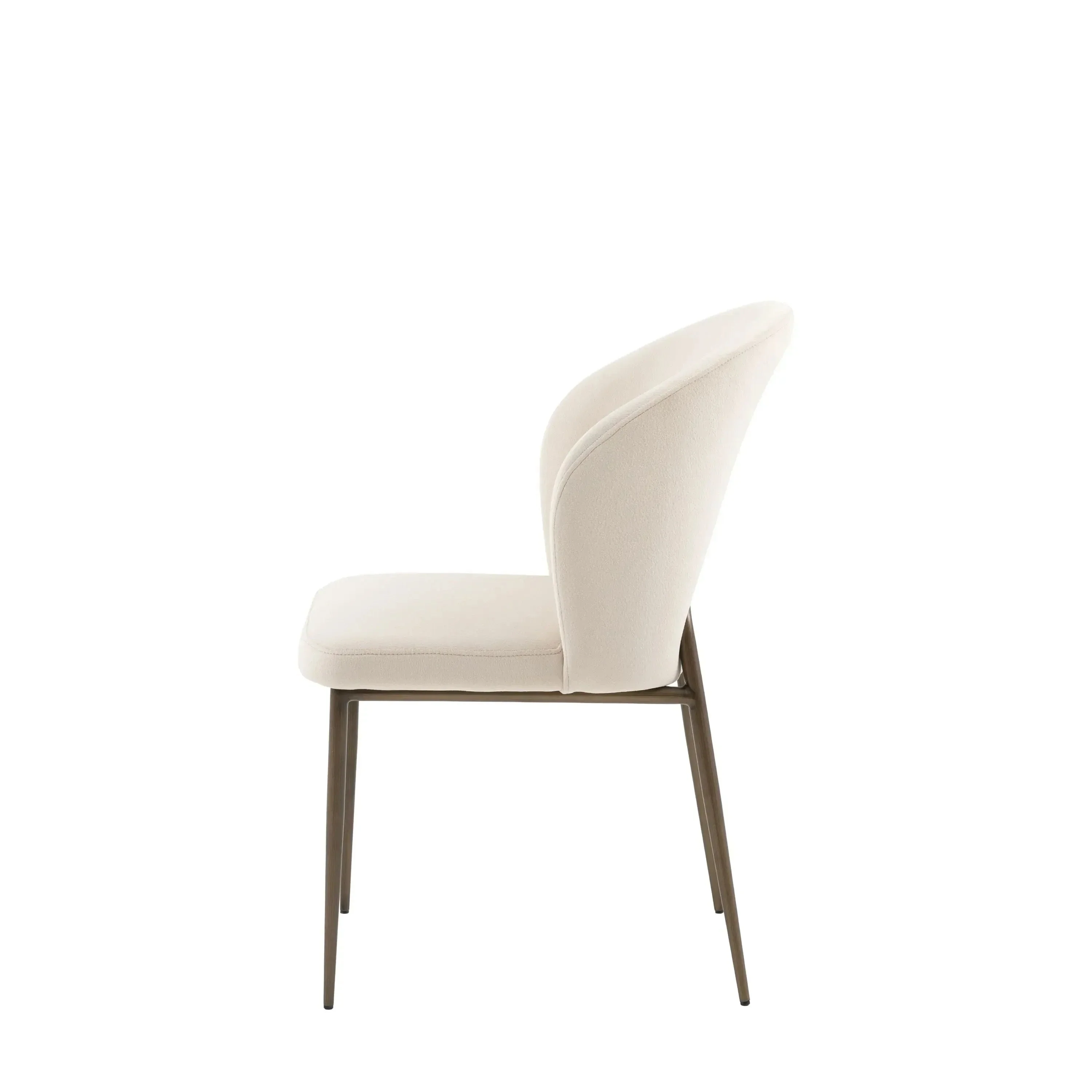 Donna Cream Velvet Dining Chair with Bronze Metal Legs- Set of 2 - Image 4