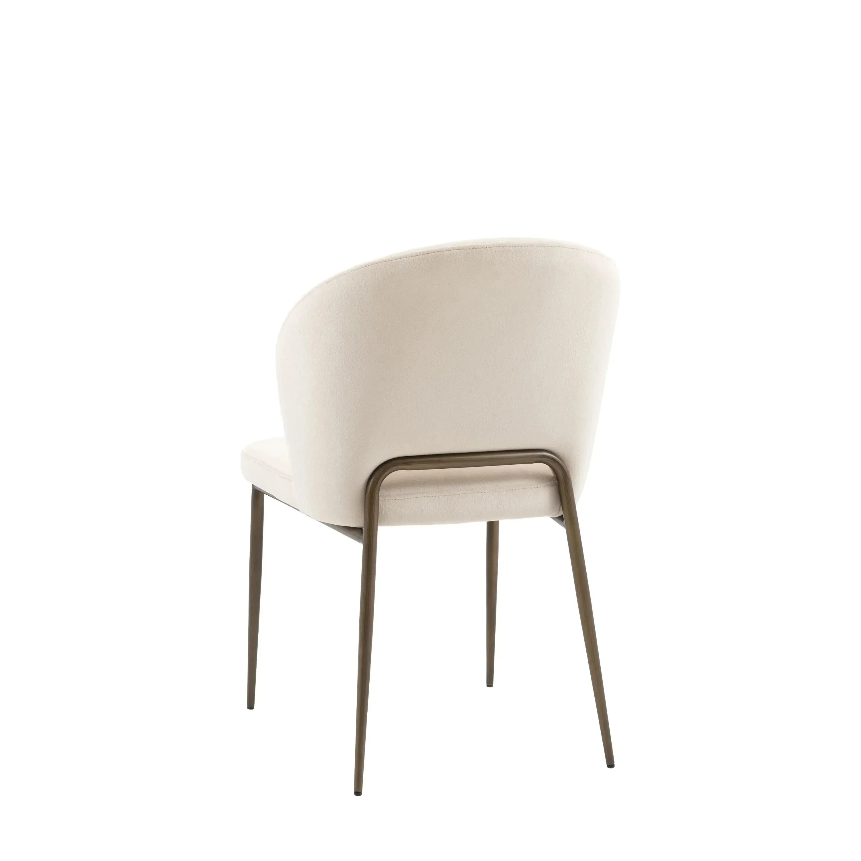 Donna Cream Velvet Dining Chair with Bronze Metal Legs- Set of 2 - Image 5