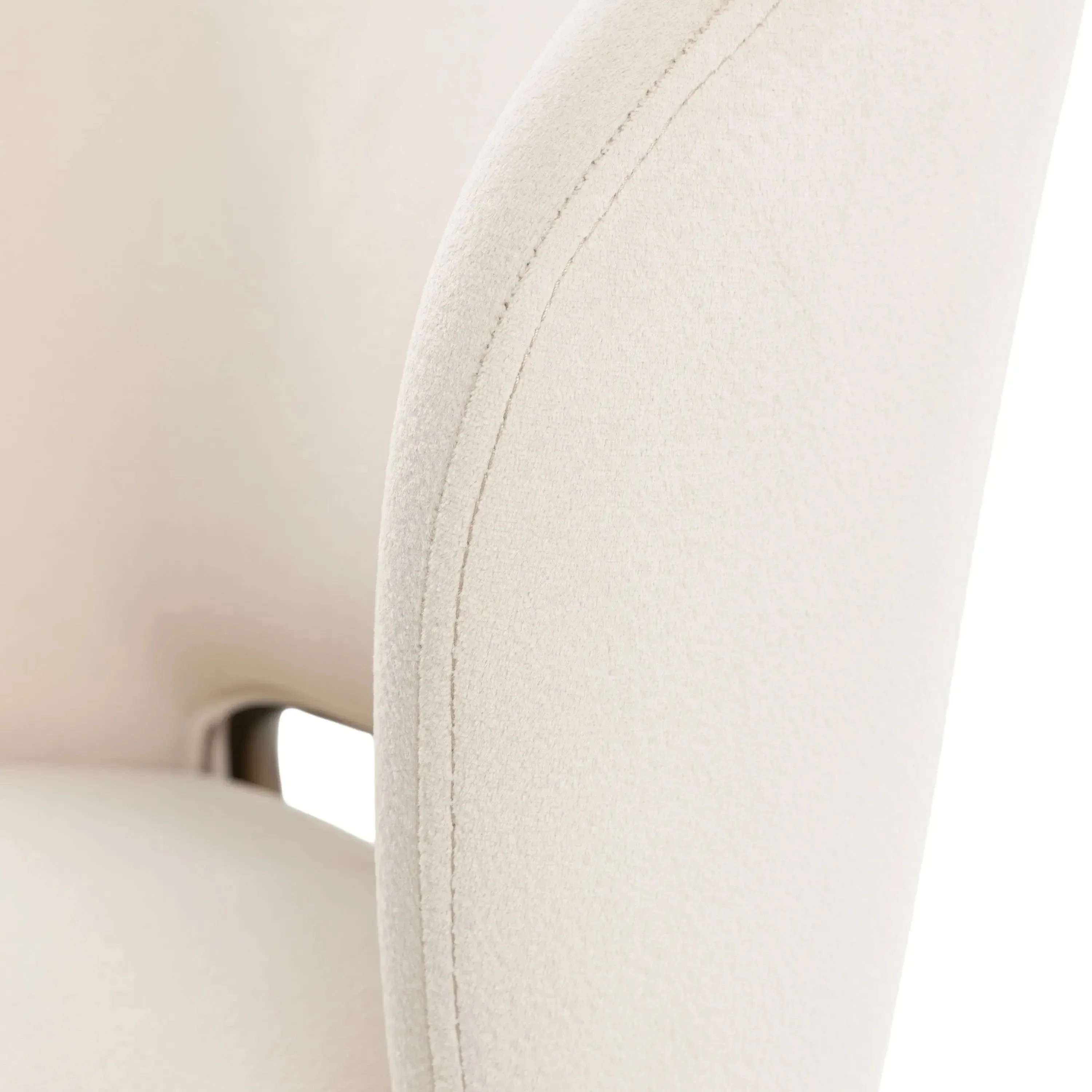 Donna Cream Velvet Dining Chair with Bronze Metal Legs- Set of 2 - Image 7