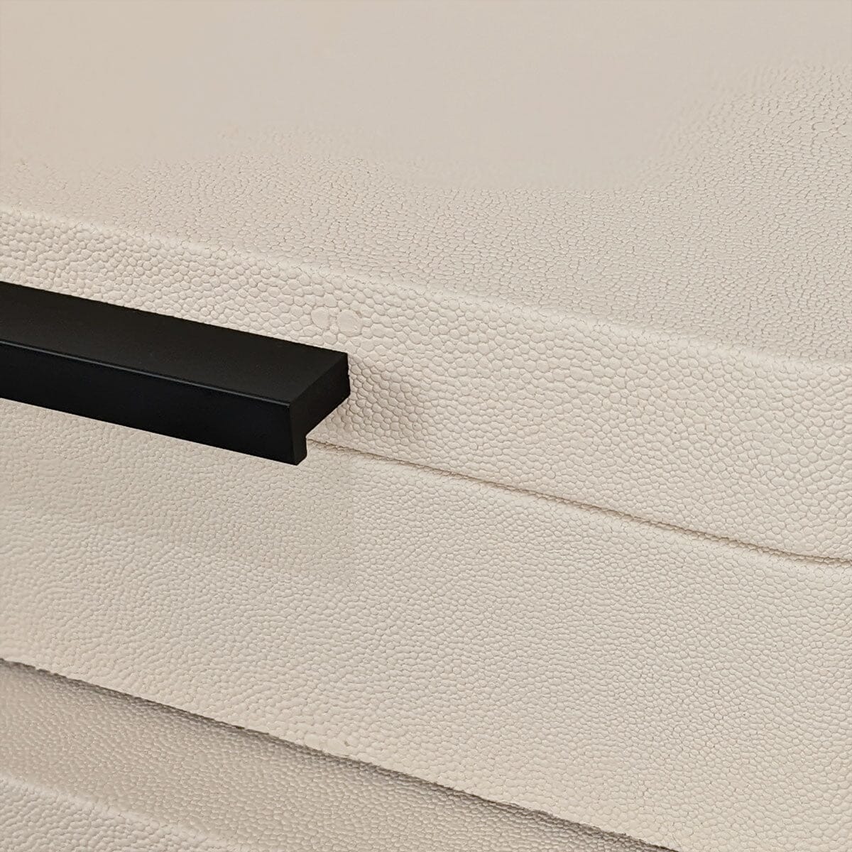 Eliza Luxury Cream Decorative Trinket Boxes with Black Handles - Set of 2 - Image 3