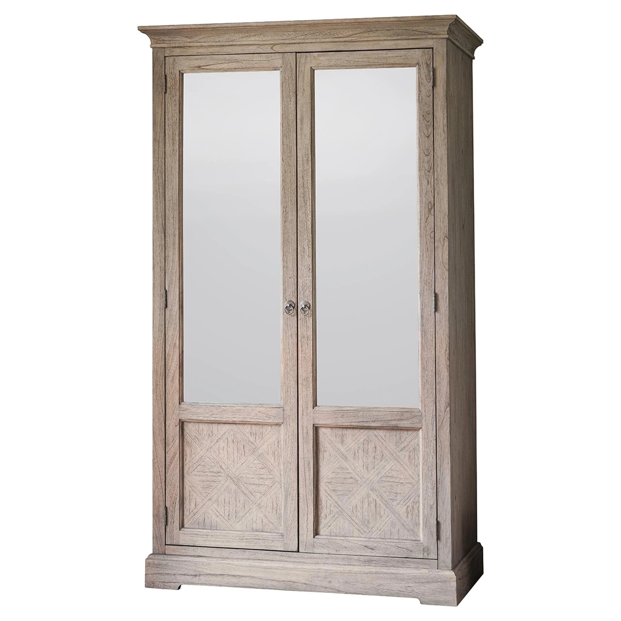 Elysium Natural Wood 2 Mirror Door Wardrobe - Image 3