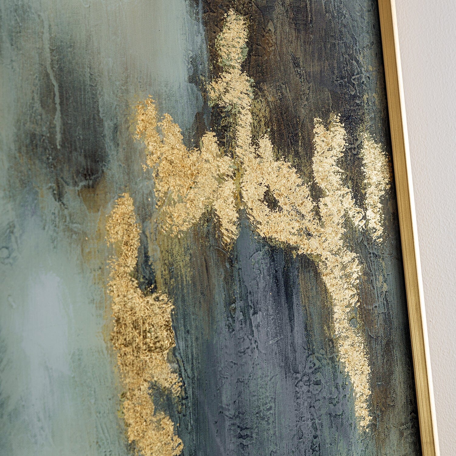 Estela Metallic Gold Abstract Glass Print Wall Art - Image 4